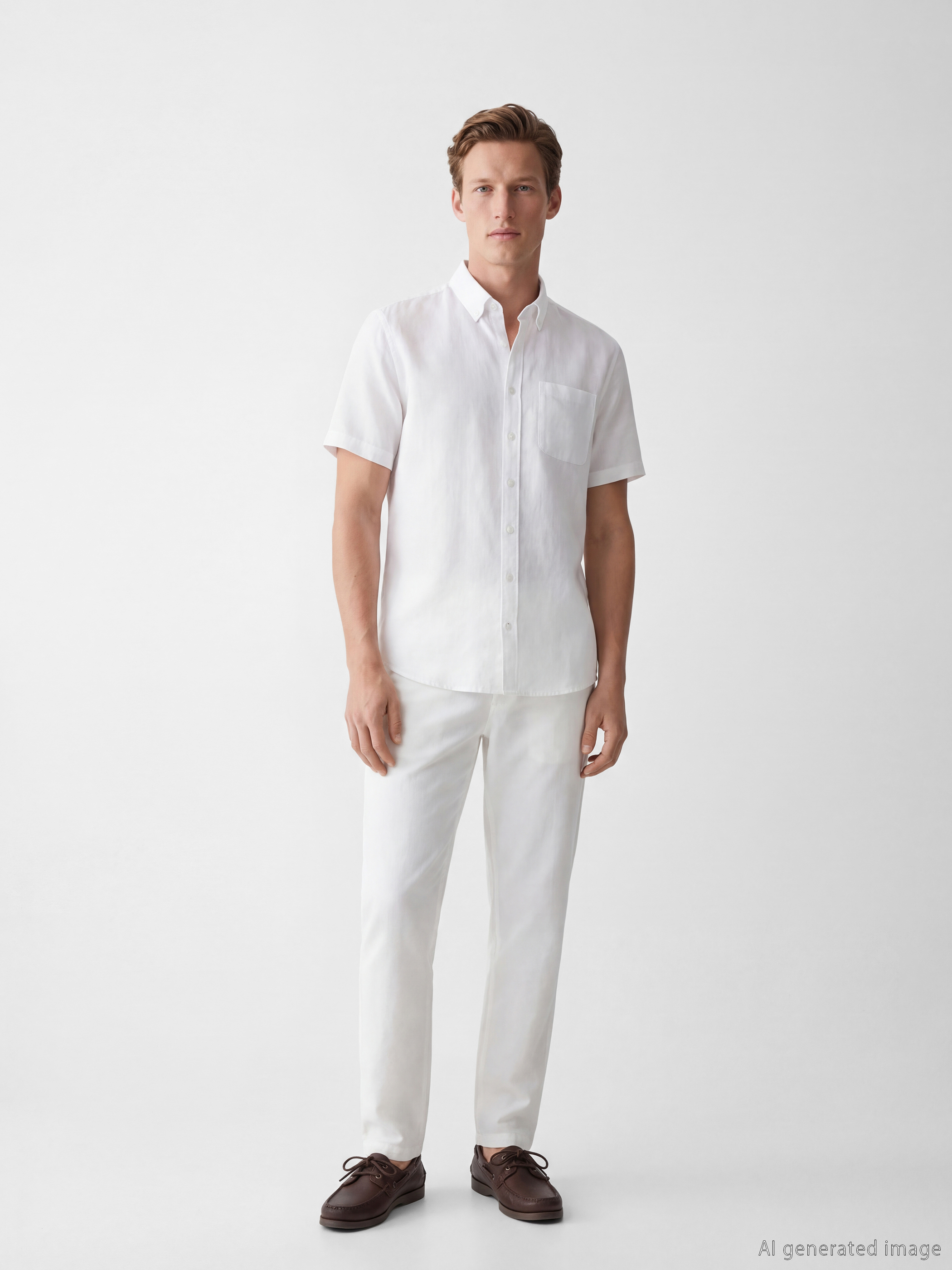 SOUTHBLUE Regular Fit Keten Karışımlı Erkek Basic Gömlek görsel 2