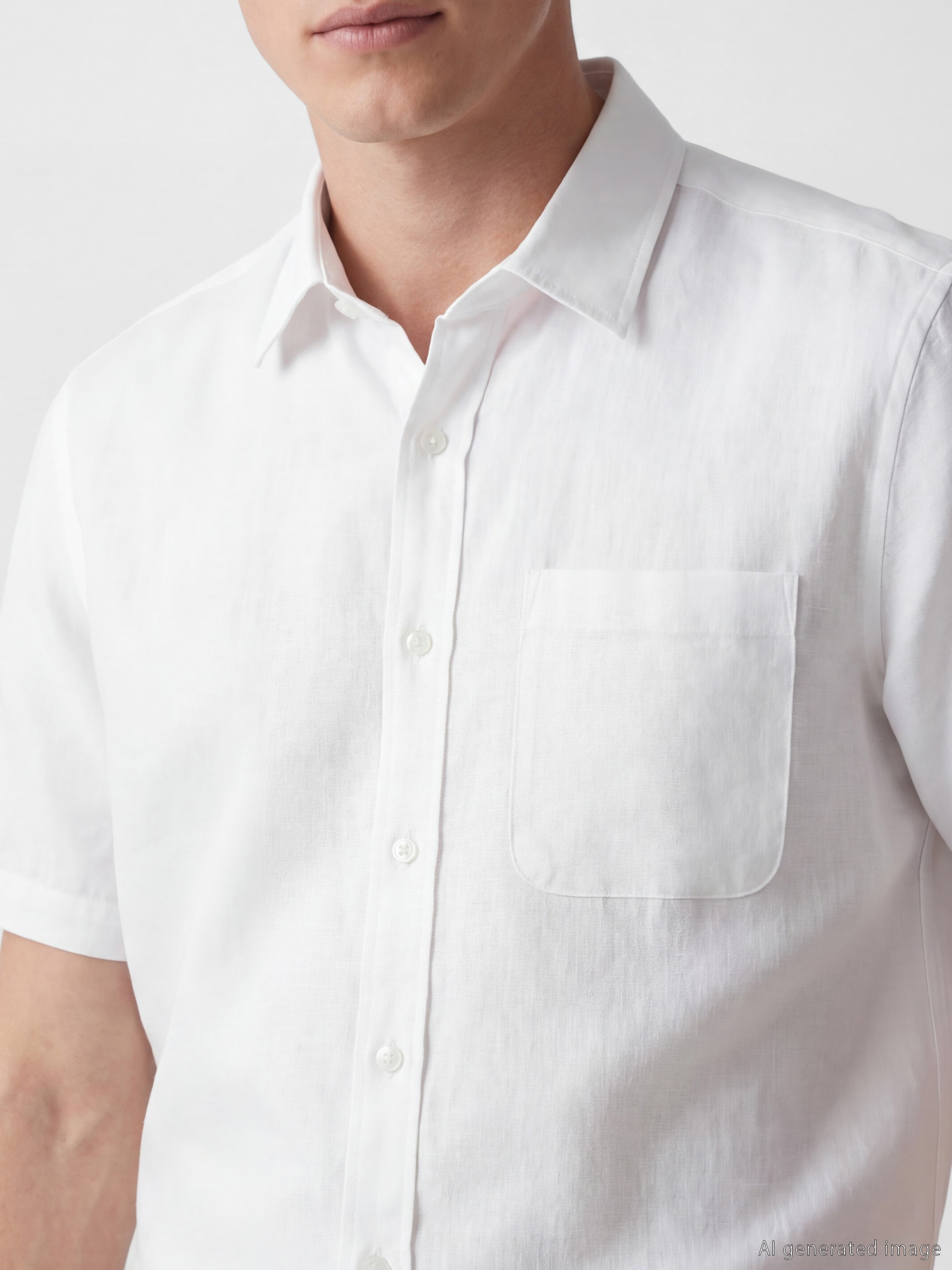 SOUTHBLUE Regular Fit Keten Karışımlı Erkek Basic Gömlek görsel 3