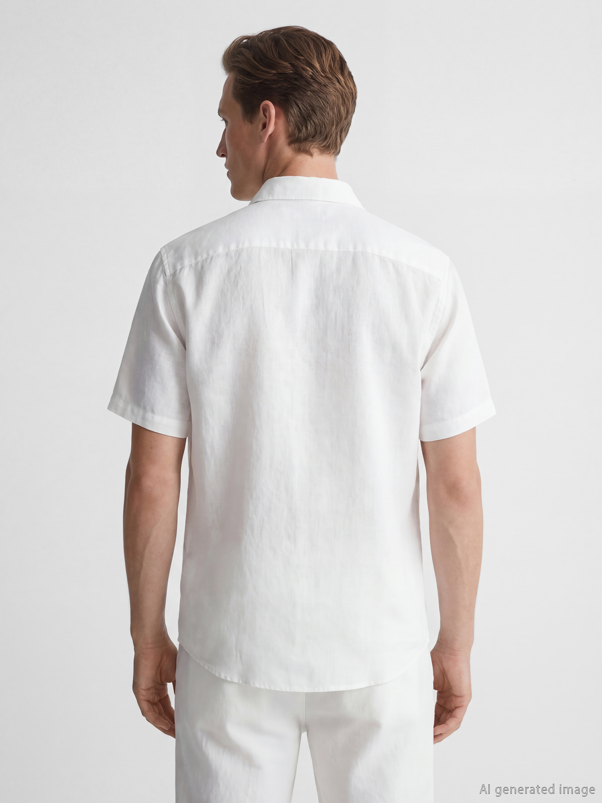 SOUTHBLUE Regular Fit Keten Karışımlı Erkek Basic Gömlek görsel 4