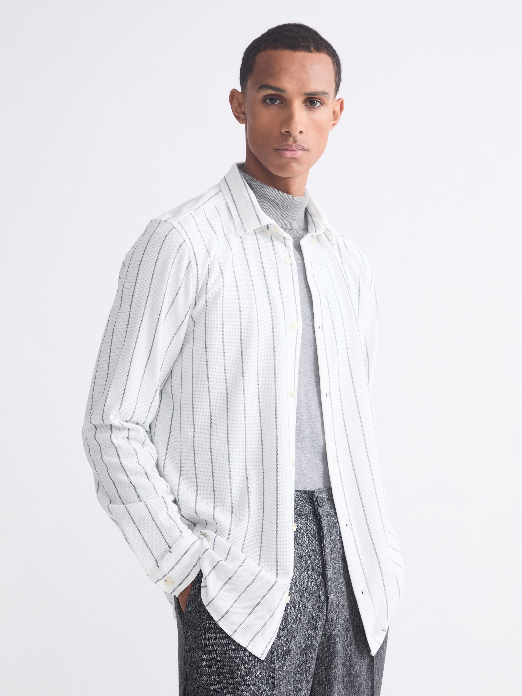 LCW Vision Slim Fit Çizgili Erkek Gömlek