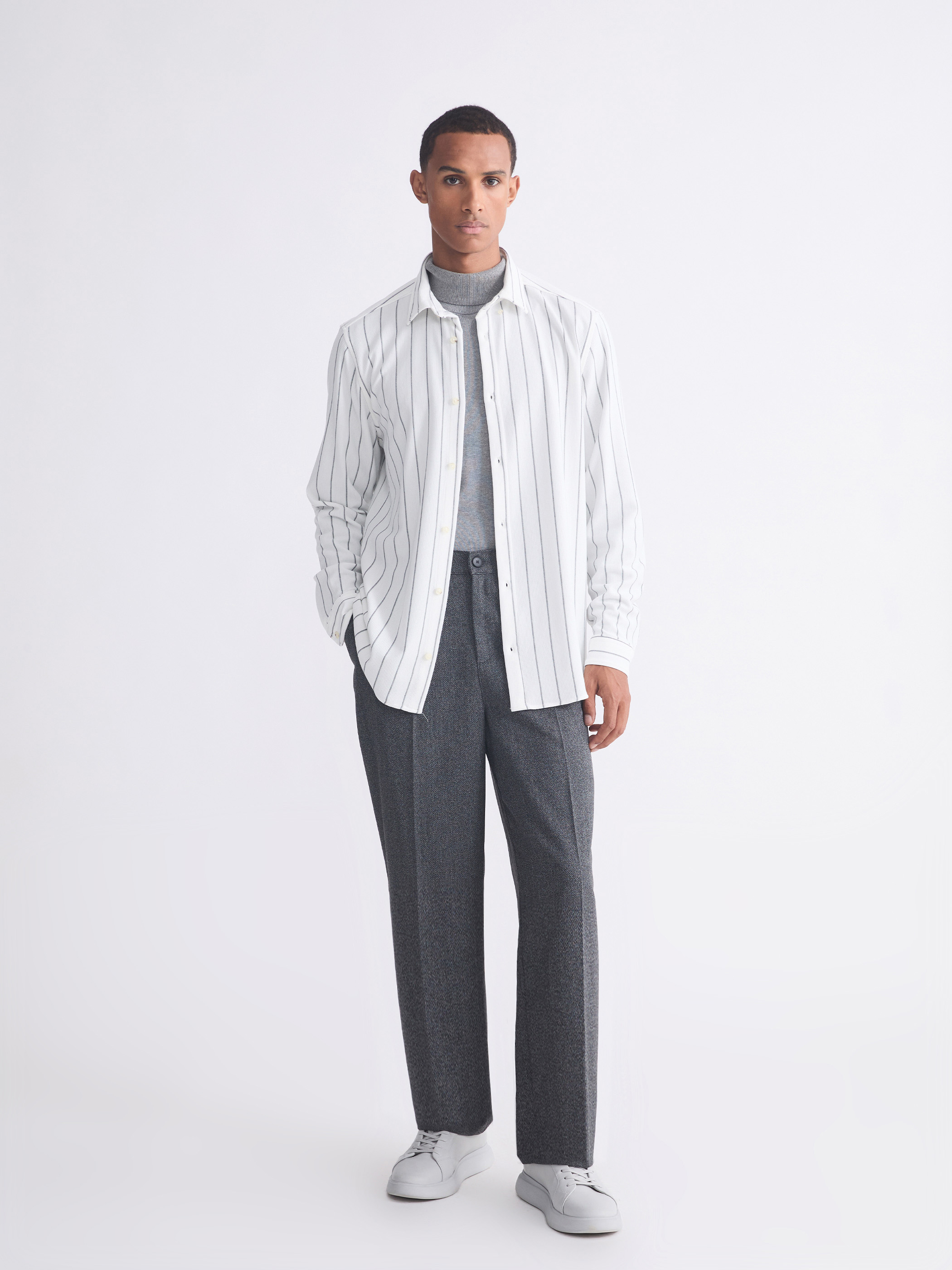 LCW Vision Slim Fit Çizgili Erkek Gömlek görsel 2
