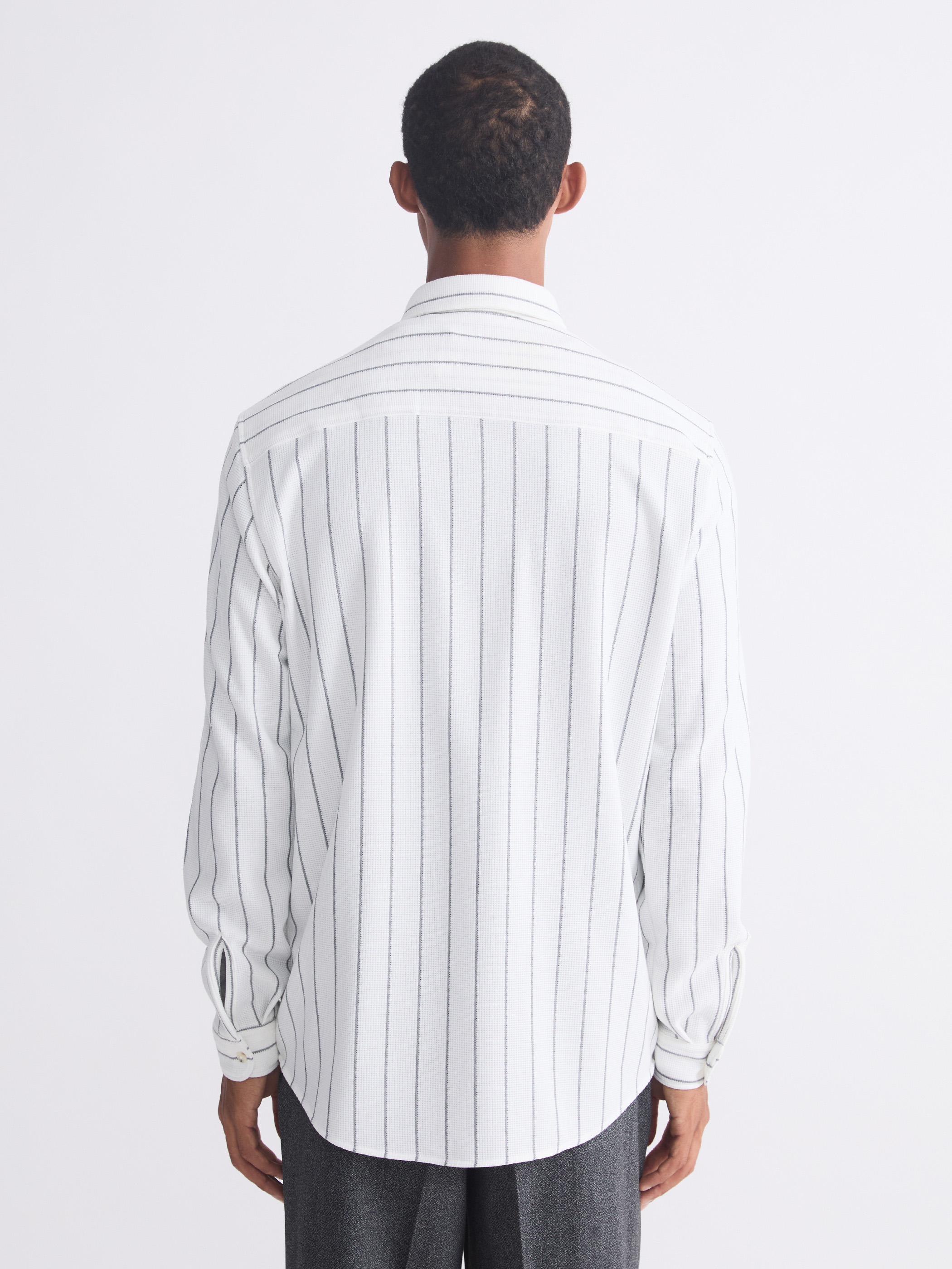LCW Vision Slim Fit Çizgili Erkek Gömlek görsel 4