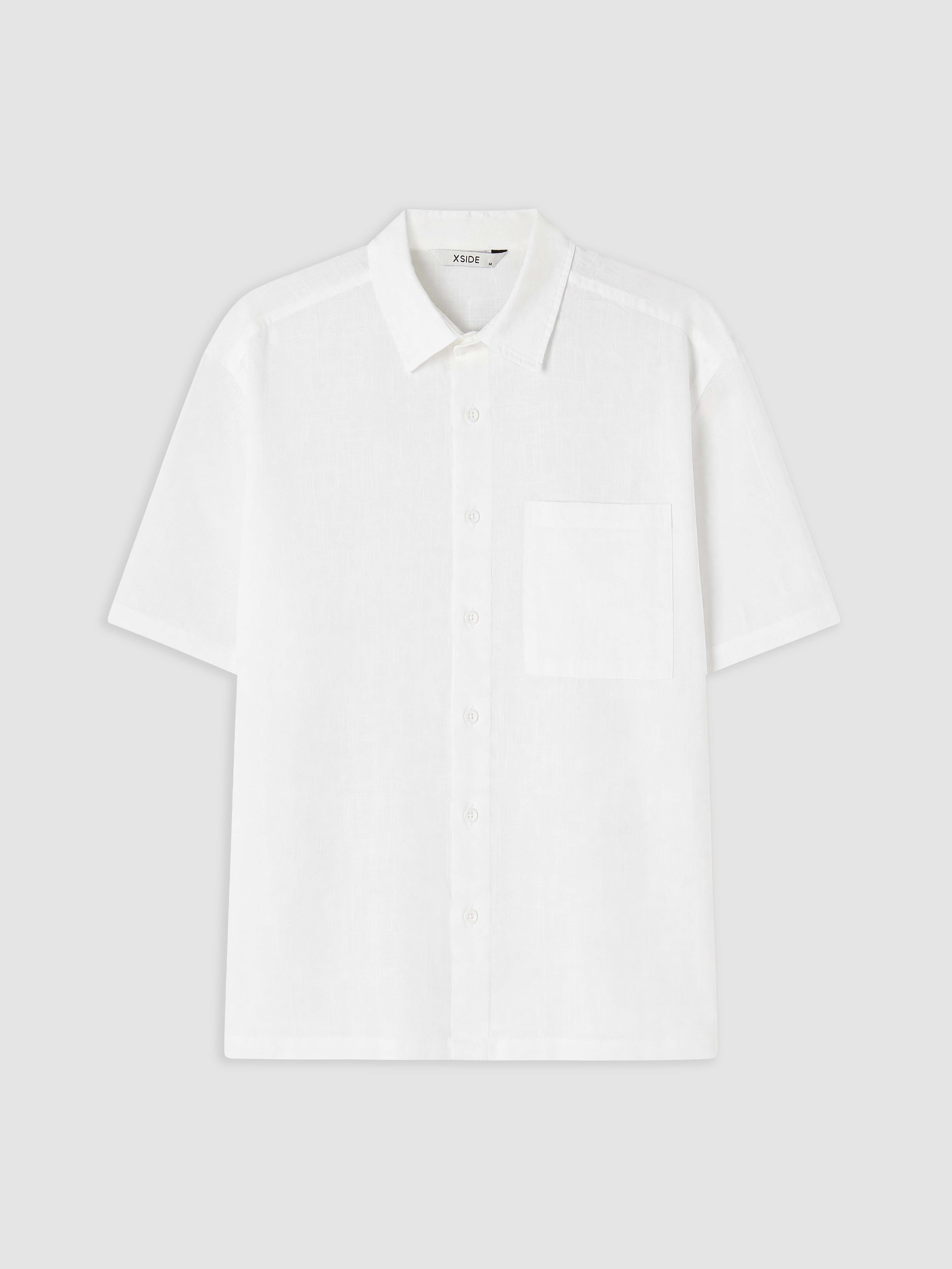 XSIDE Loose Fit Keten Görünümlü Erkek Gömlek görsel 5
