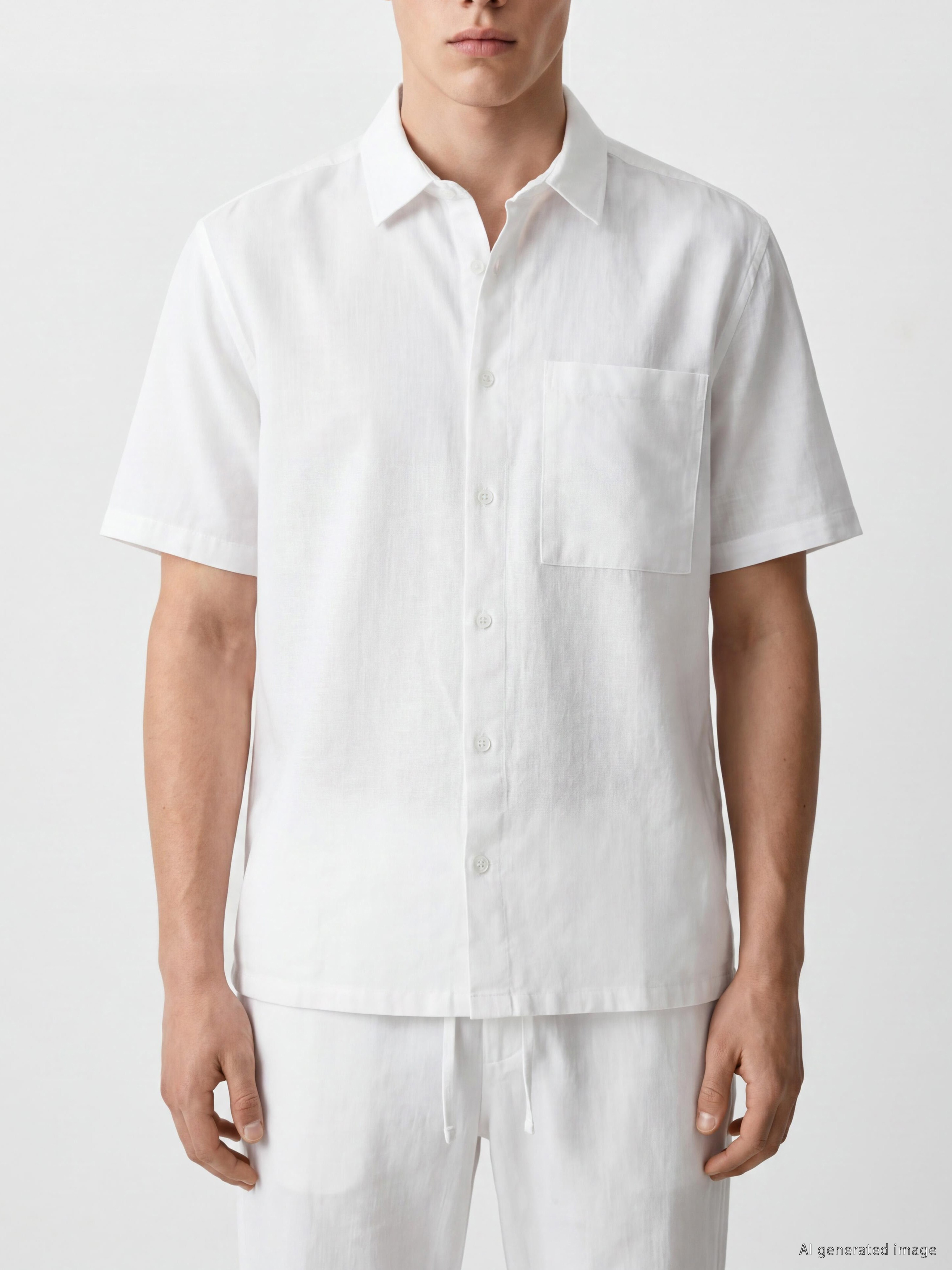 XSIDE Loose Fit Keten Görünümlü Erkek Gömlek görsel 3