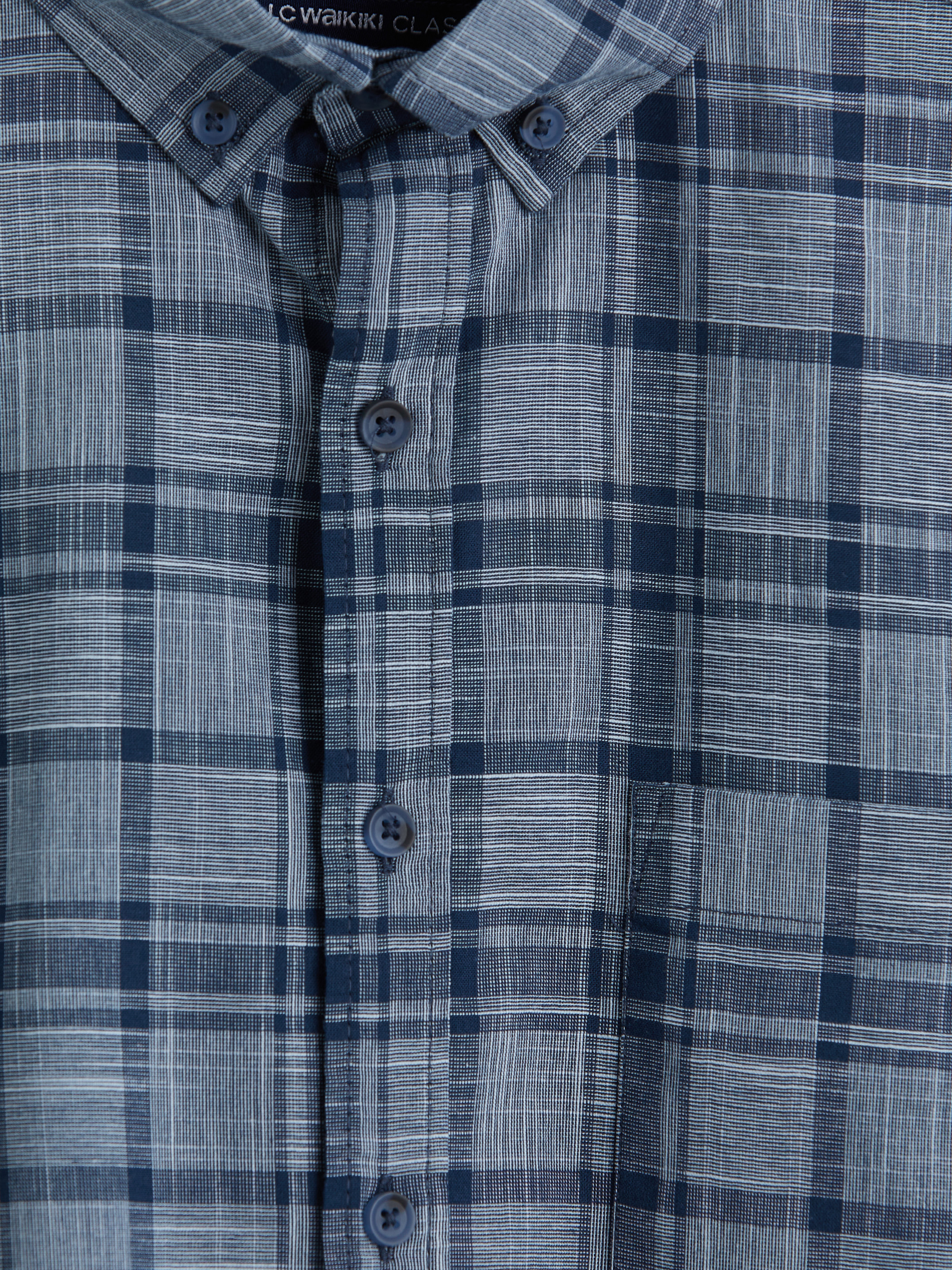 LCWAIKIKI Classic Regular Fit Ekose Poplin Erkek Gömlek görsel 7