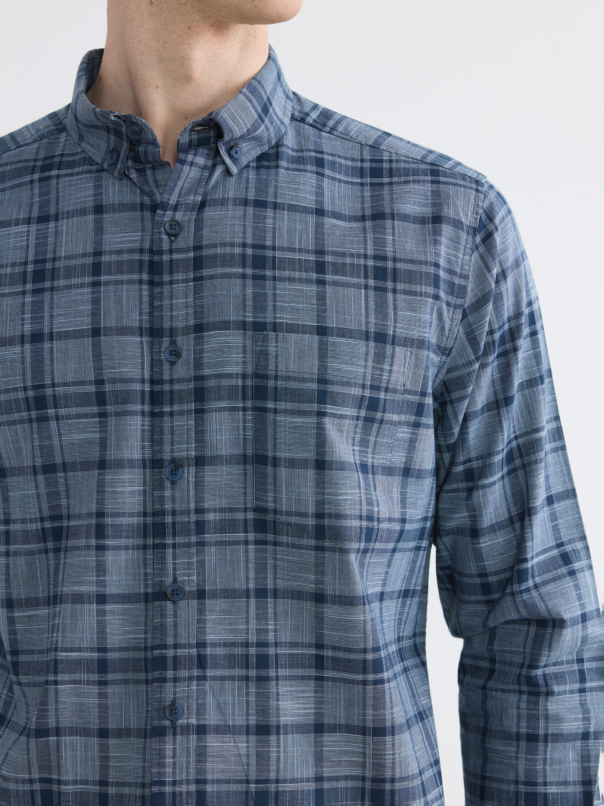 LCWAIKIKI Classic Regular Fit Ekose Poplin Erkek Gömlek görsel 3