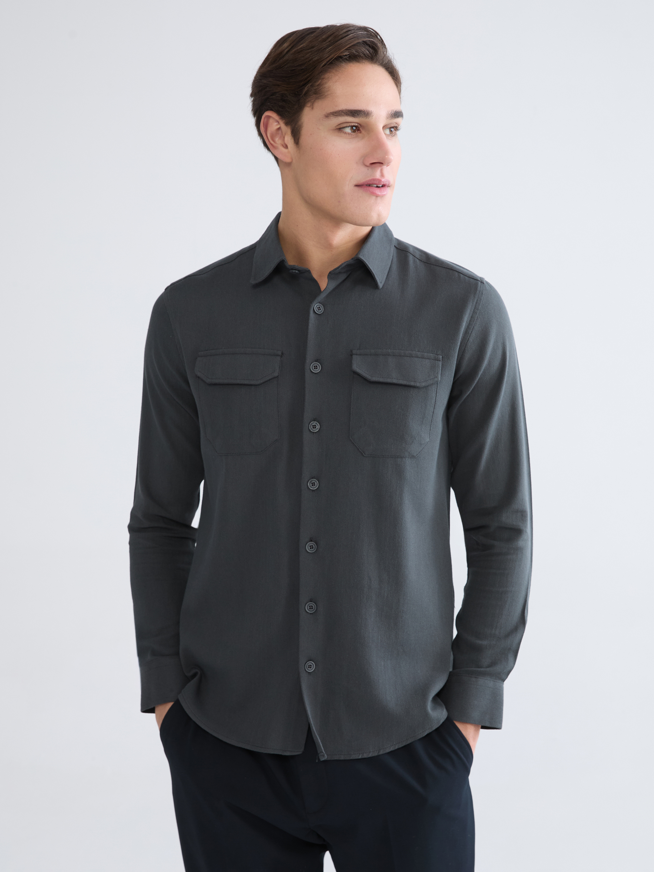 LCWAIKIKI Classic Regular Fit Keten Karışım Erkek Gömlek
