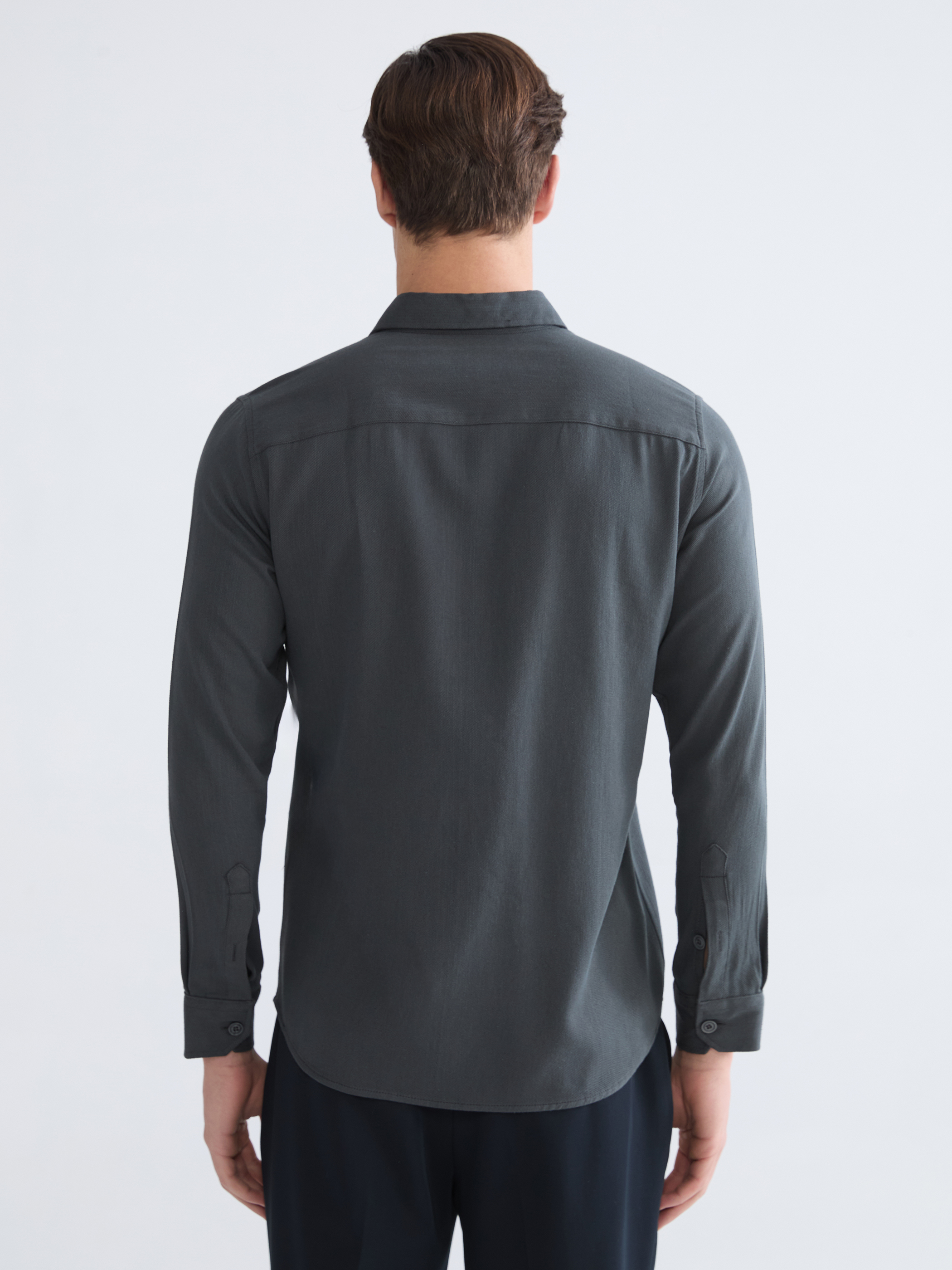 LCWAIKIKI Classic Regular Fit Keten Karışım Erkek Gömlek görsel 4