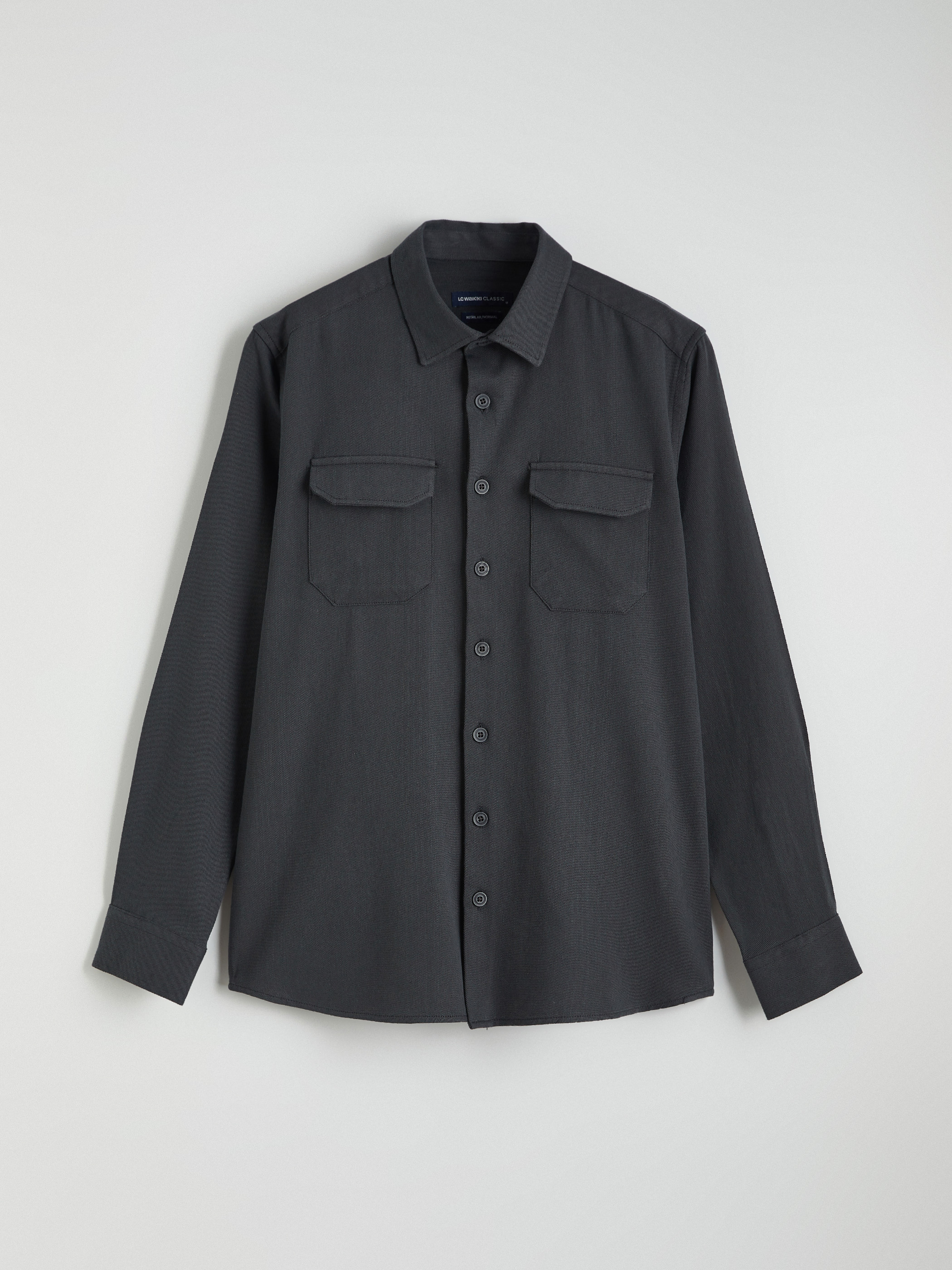 LCWAIKIKI Classic Regular Fit Keten Karışım Erkek Gömlek görsel 5