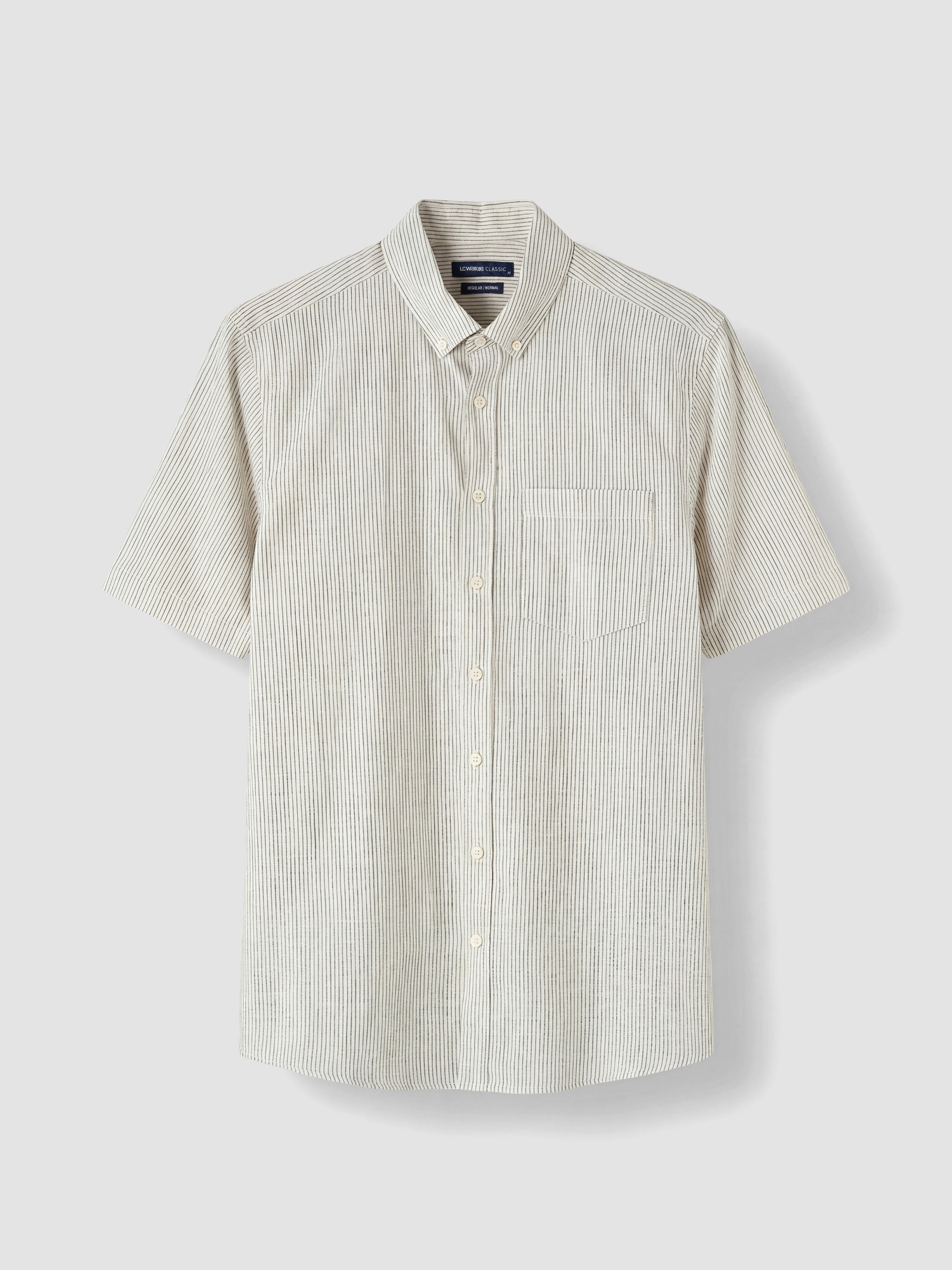 LCWAIKIKI Classic Regular Fit Çizgili Erkek Gömlek görsel 5