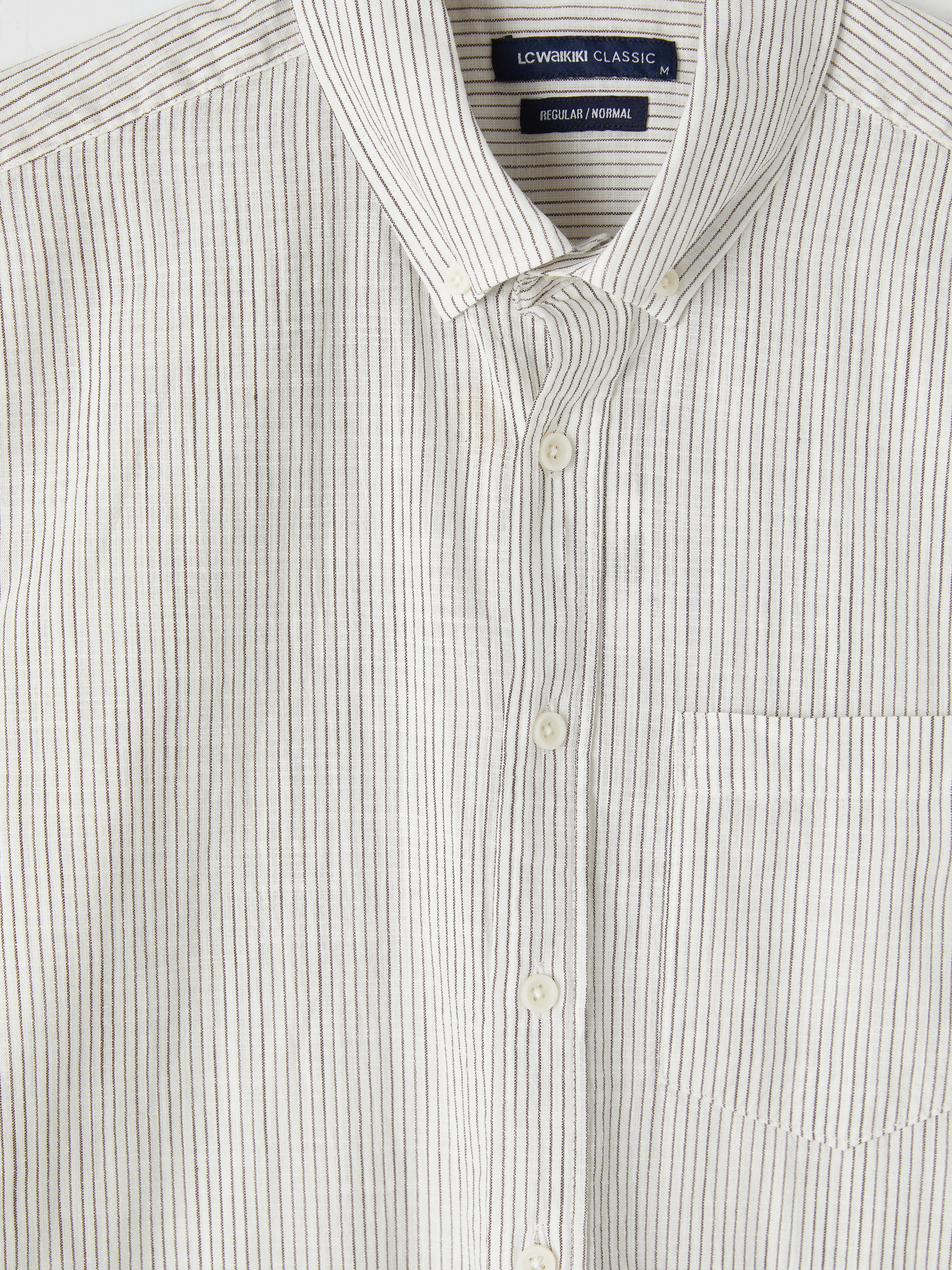 LCWAIKIKI Classic Regular Fit Çizgili Erkek Gömlek görsel 7