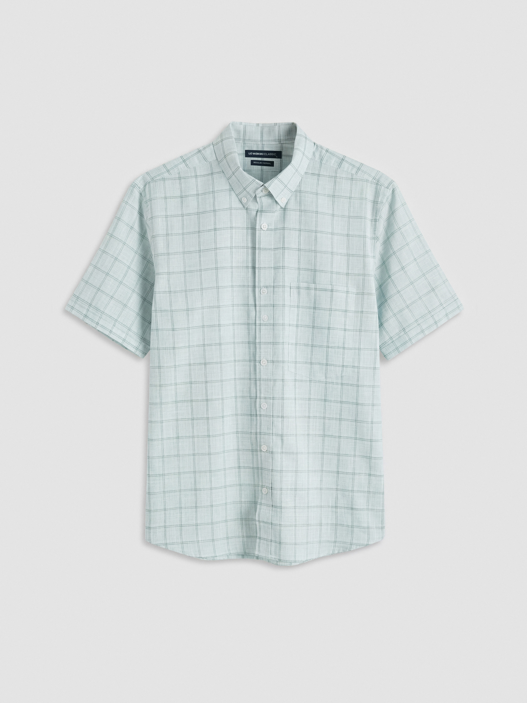 LCWAIKIKI Classic Regular Fit Kareli Kısa Kollu Erkek Gömlek görsel 6