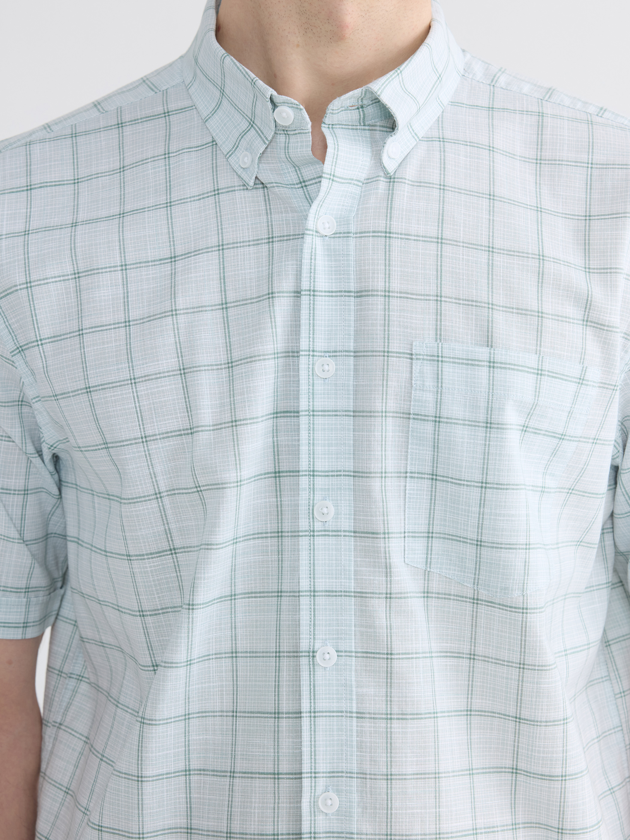 LCWAIKIKI Classic Regular Fit Kareli Kısa Kollu Erkek Gömlek görsel 4