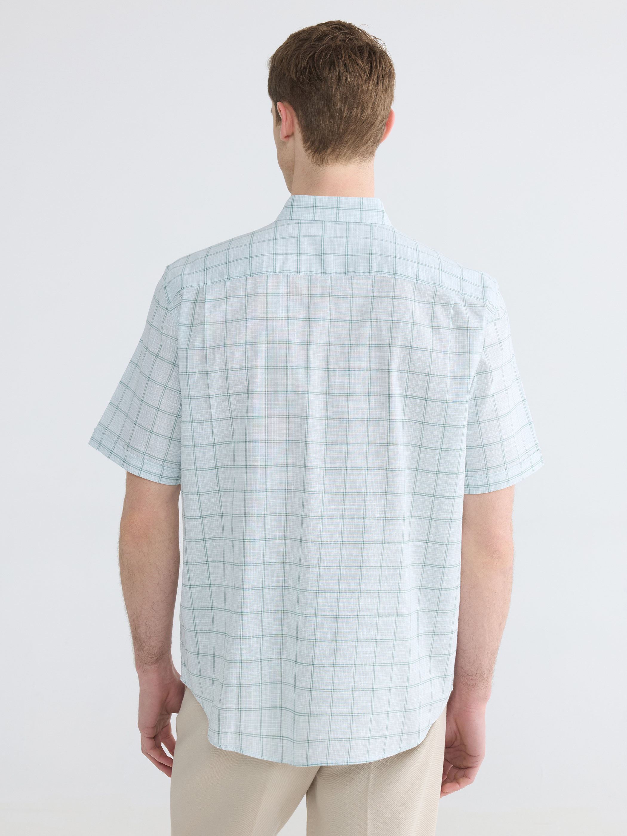 LCWAIKIKI Classic Regular Fit Kareli Kısa Kollu Erkek Gömlek görsel 5