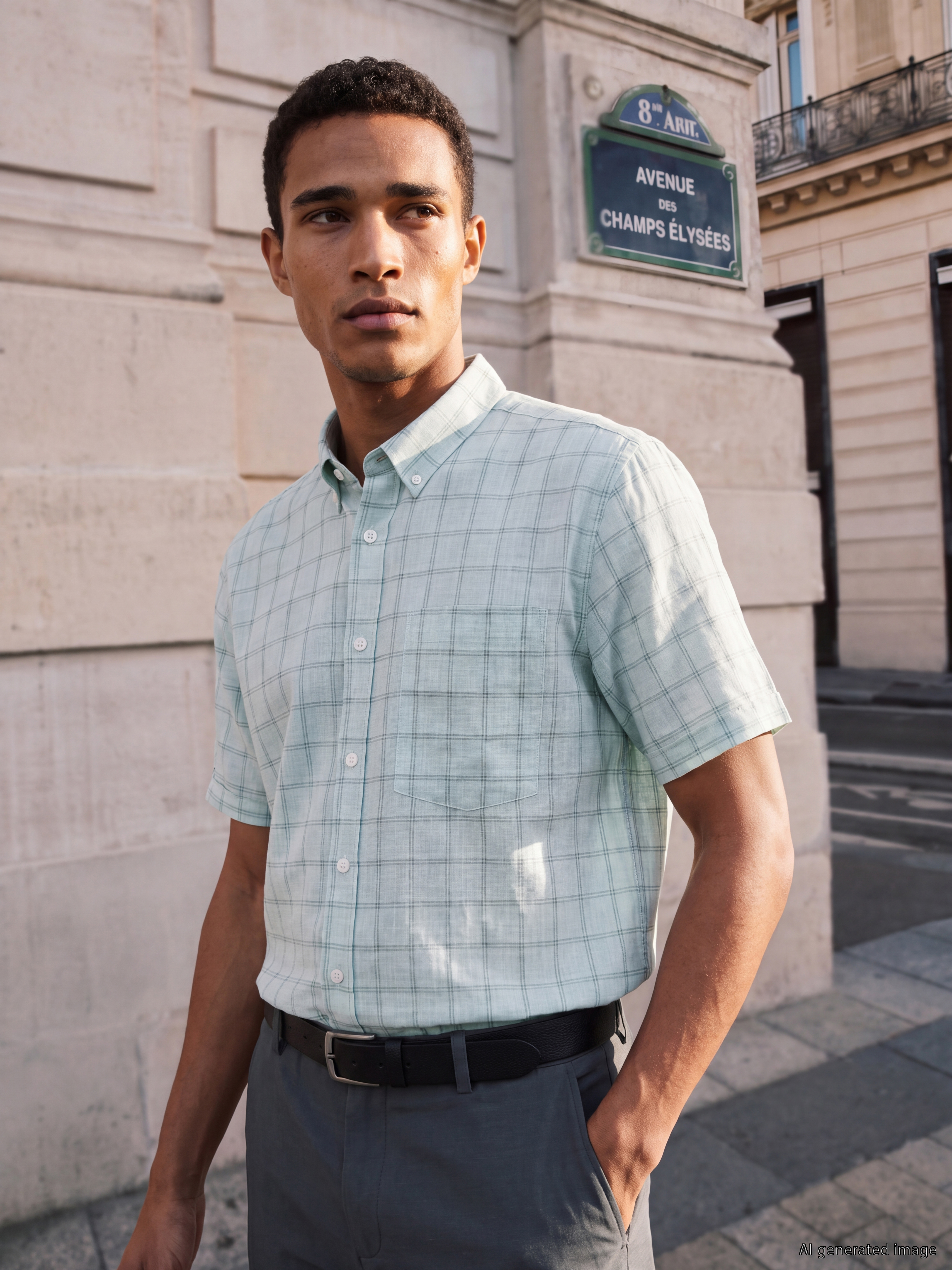 LCWAIKIKI Classic Regular Fit Kareli Kısa Kollu Erkek Gömlek