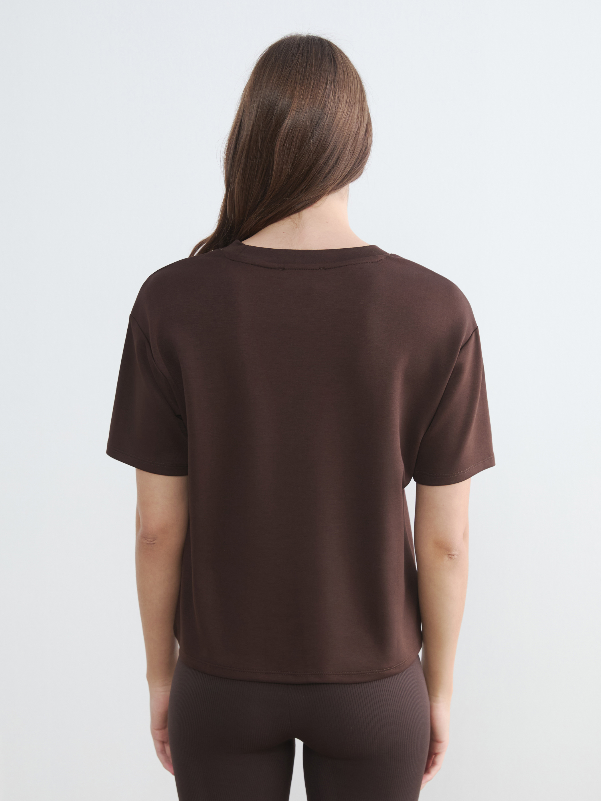 LCW Comfort Bisiklet Yaka Soft Touch Kadın Tişört görsel 4
