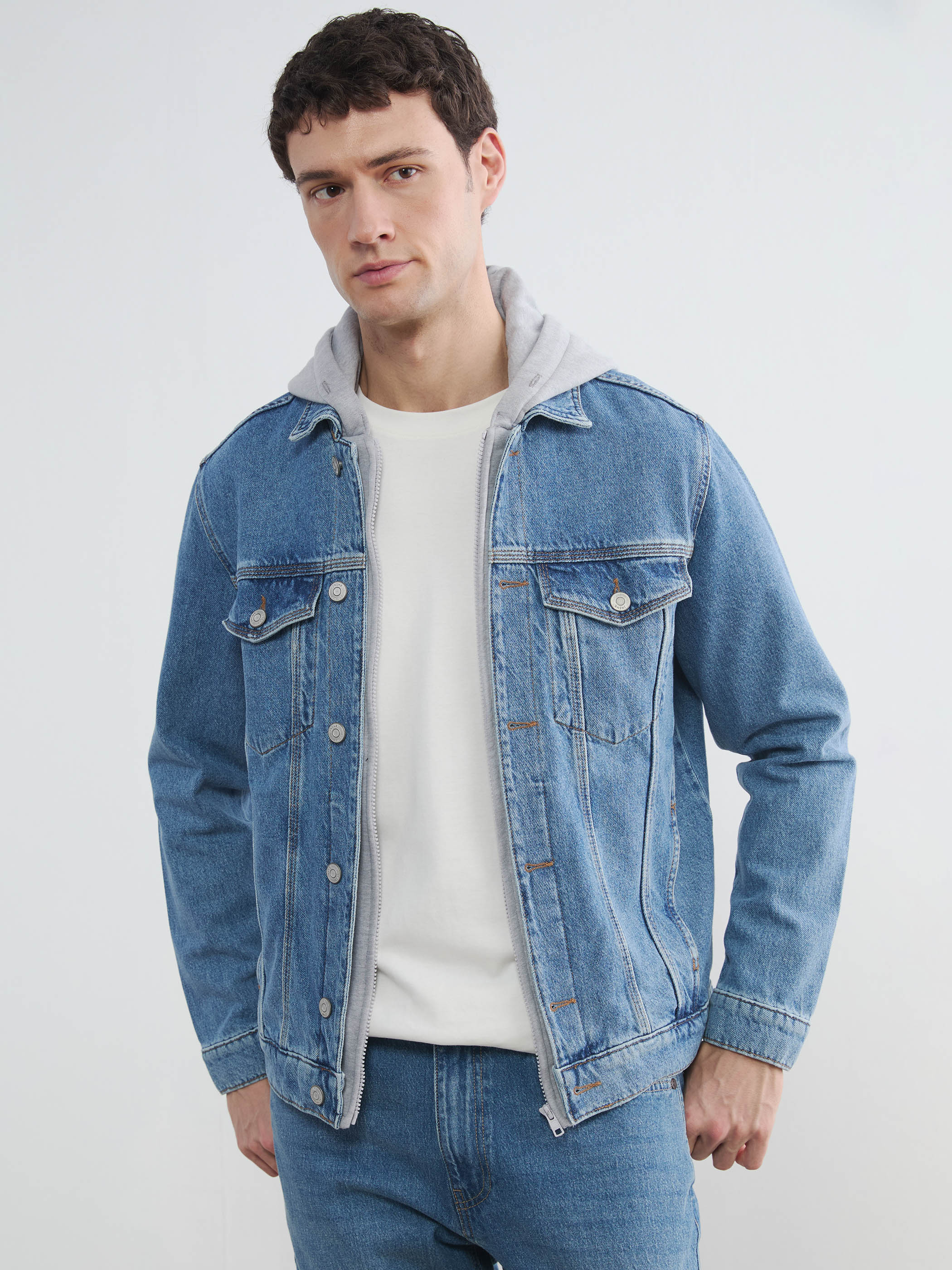 LCW Jeans Standart Kalıp Kapüşonlu Erkek Jean Mont