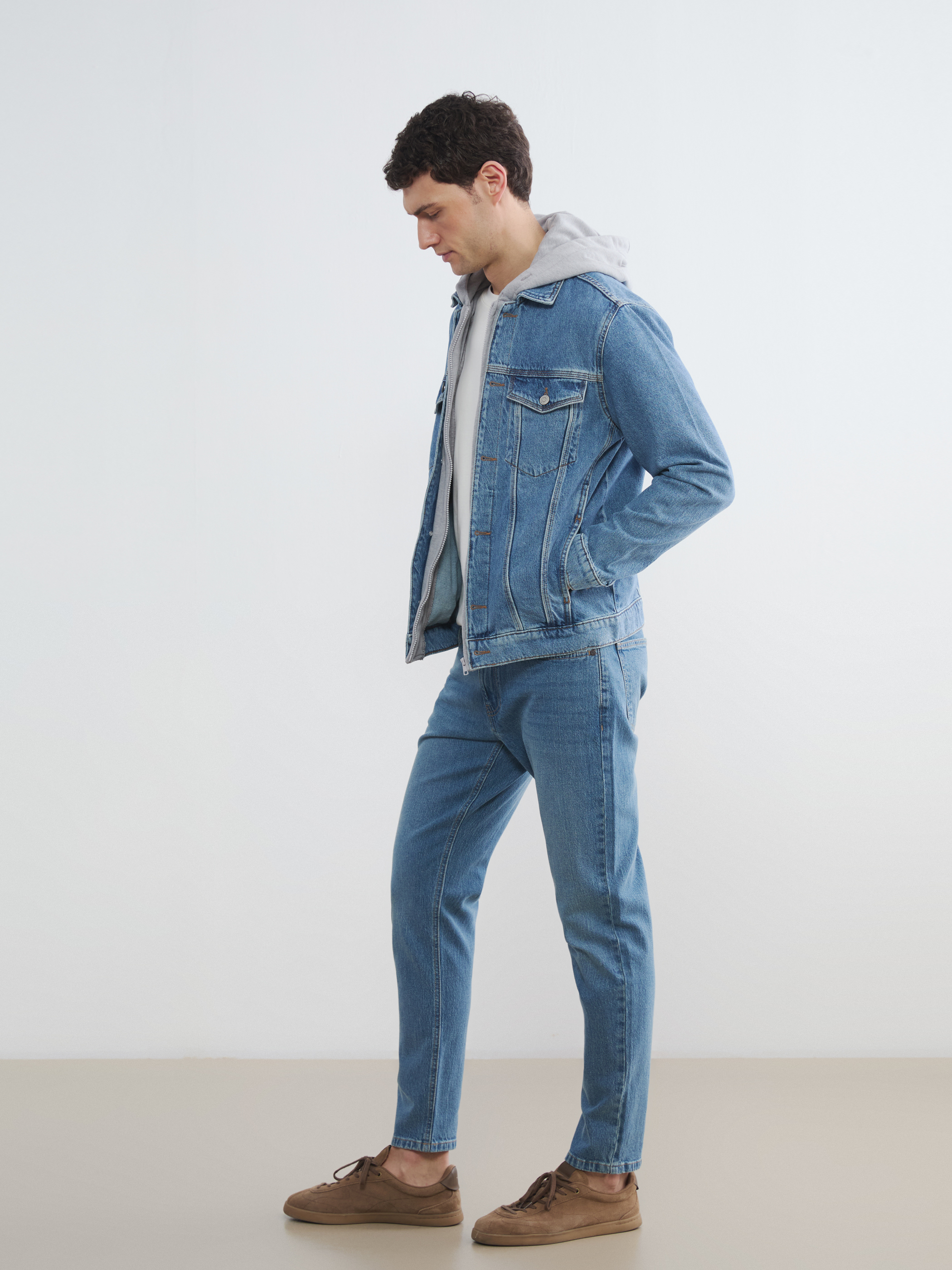LCW Jeans Standart Kalıp Kapüşonlu Erkek Jean Mont görsel 2