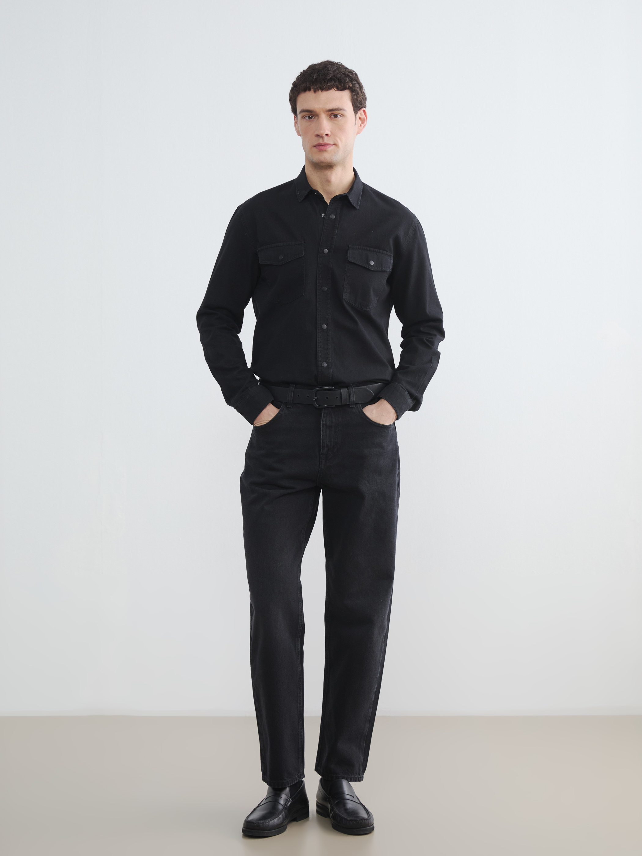 LCW Jeans Regular Fit Erkek Jean Gömlek görsel 2