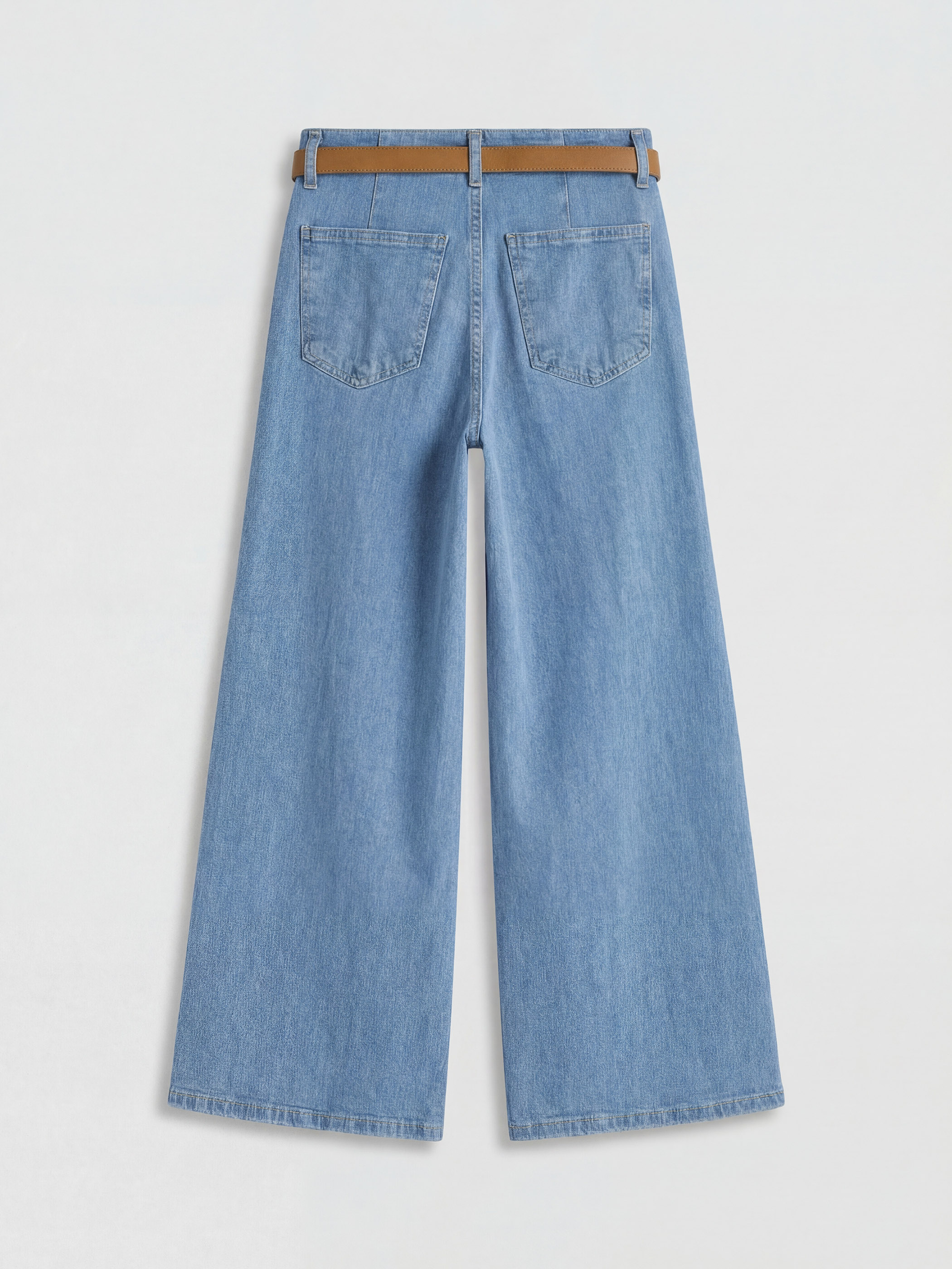 LCW Jeans Beli Kemerli Culotte Fit Kadın Jean Pantolon görsel 6