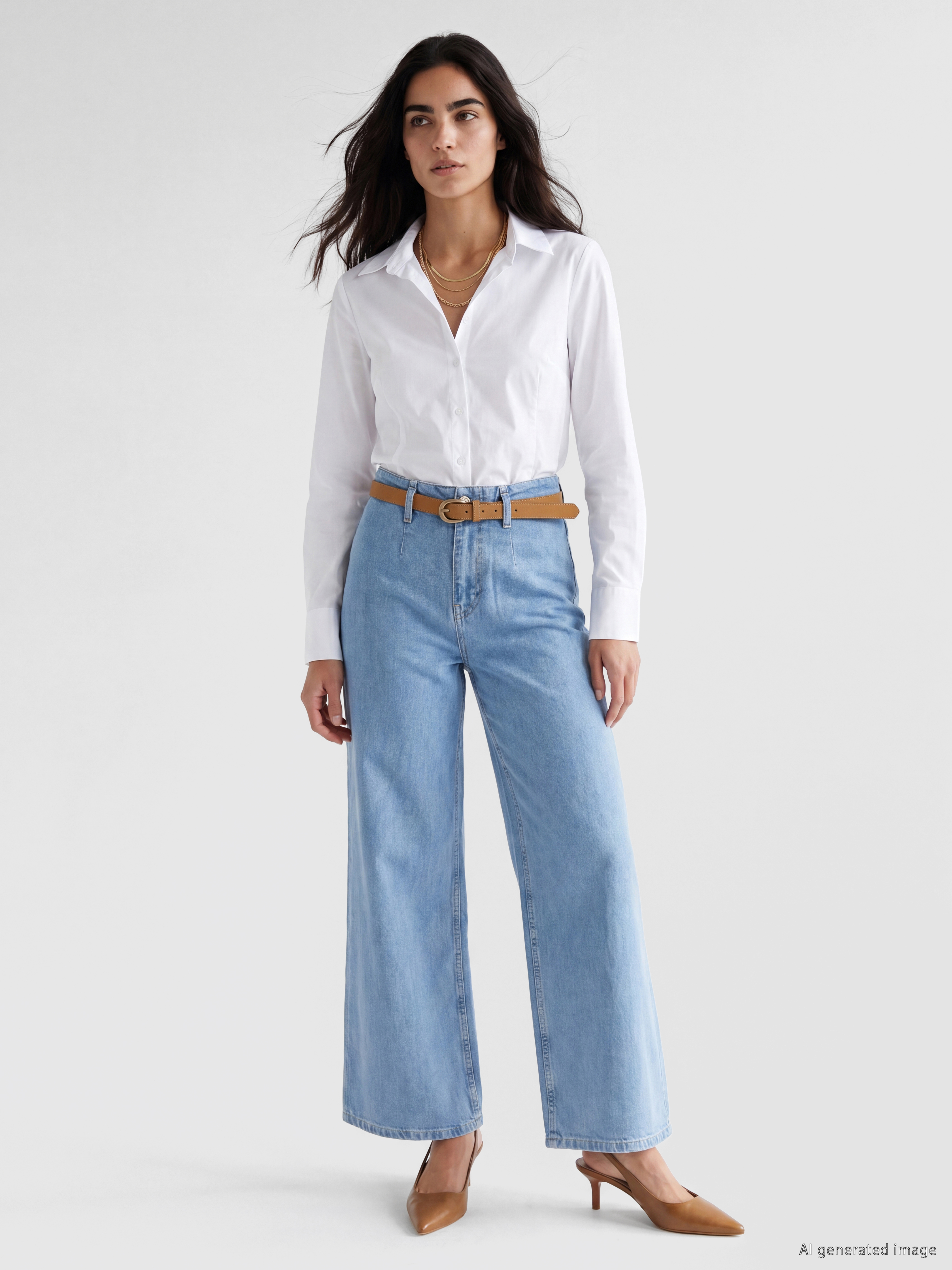 LCW Jeans Beli Kemerli Culotte Fit Kadın Jean Pantolon