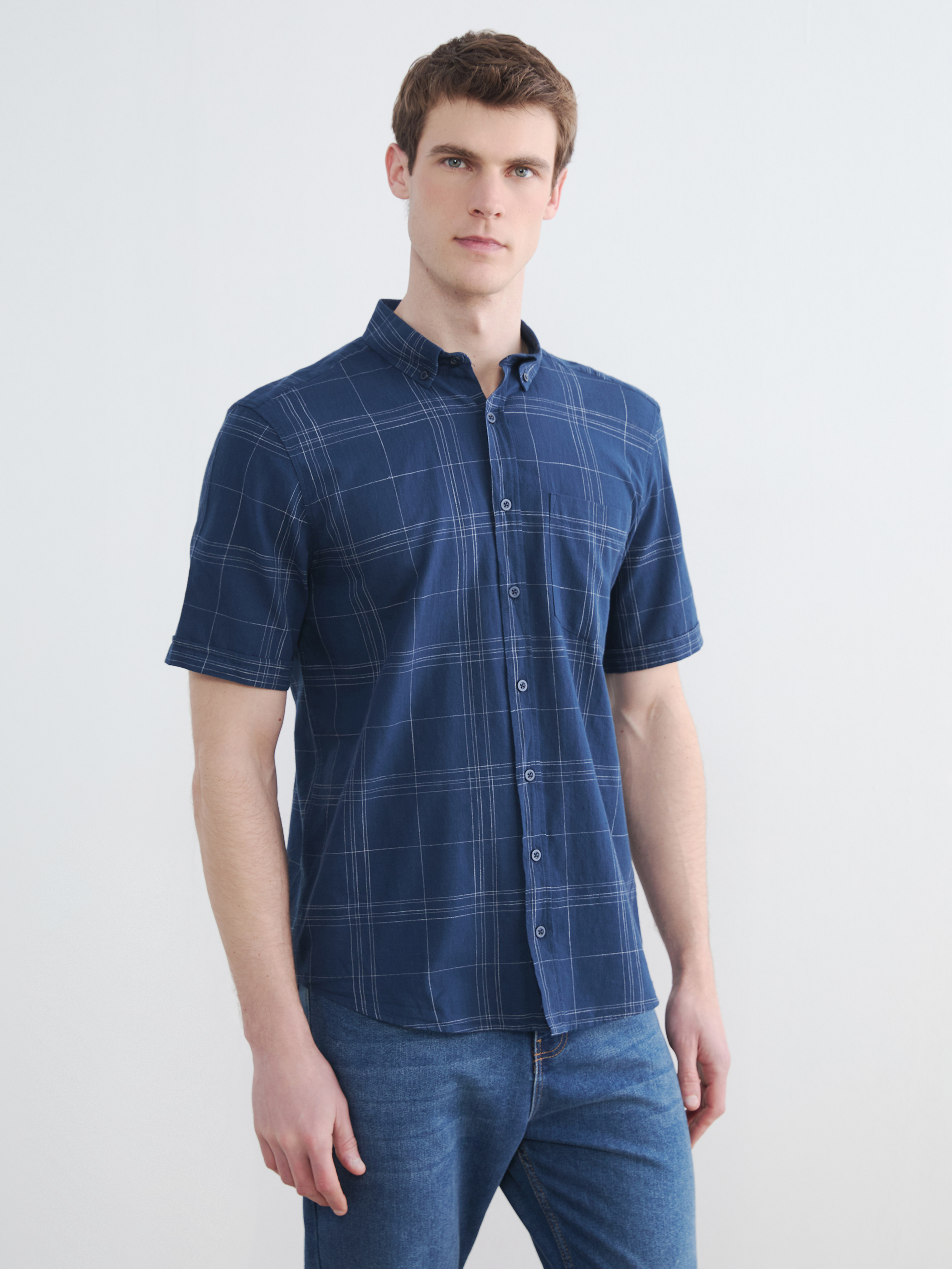 LCWAIKIKI Classic Regular Fit Ekose Poplin Erkek Gömlek
