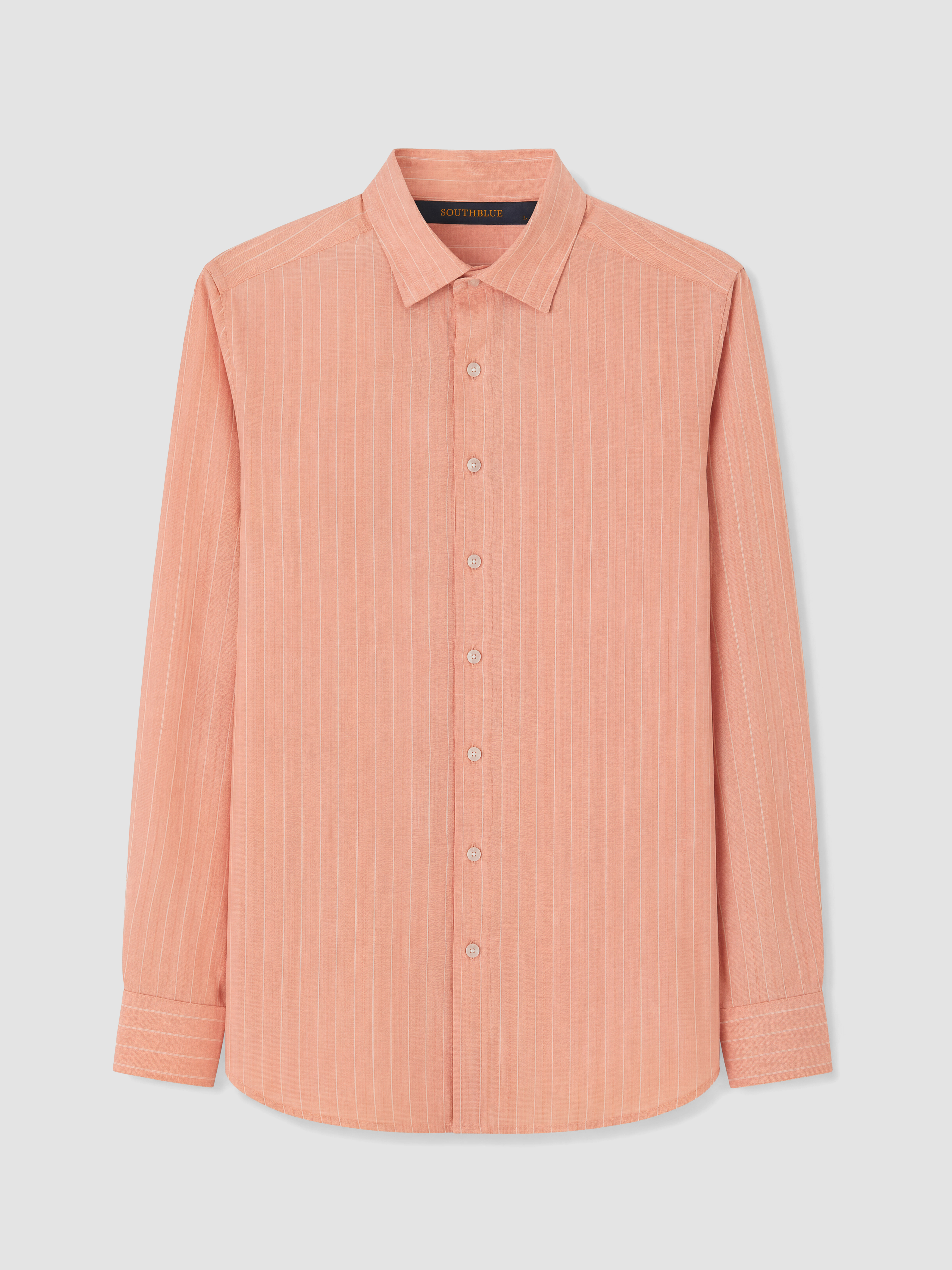 SOUTHBLUE Regular Fit Çizgili %100 Keten Erkek Gömlek görsel 5