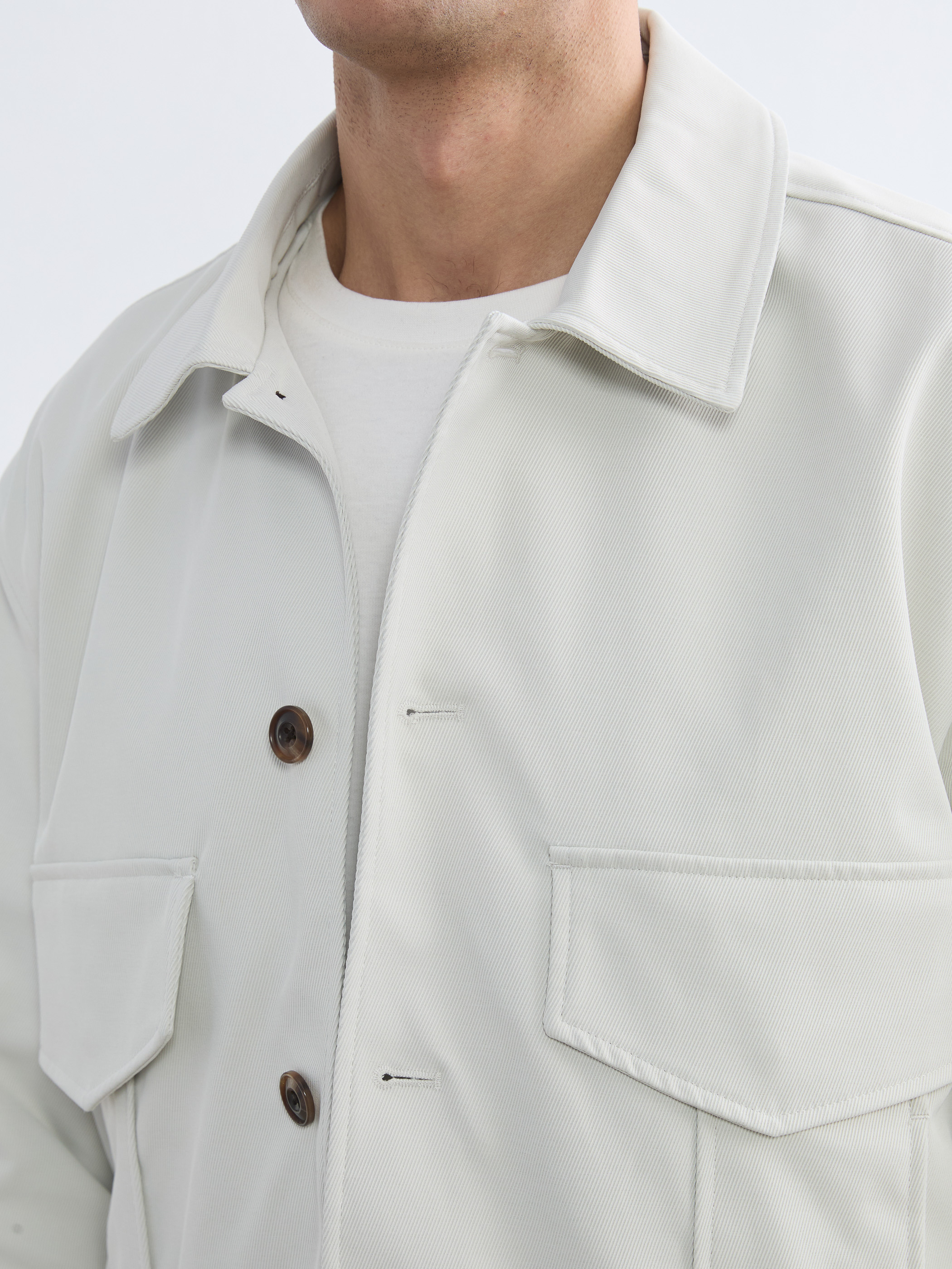 LCW Vision Loose Fit Gömlek Yaka Erkek Gabardin Ceket görsel 4