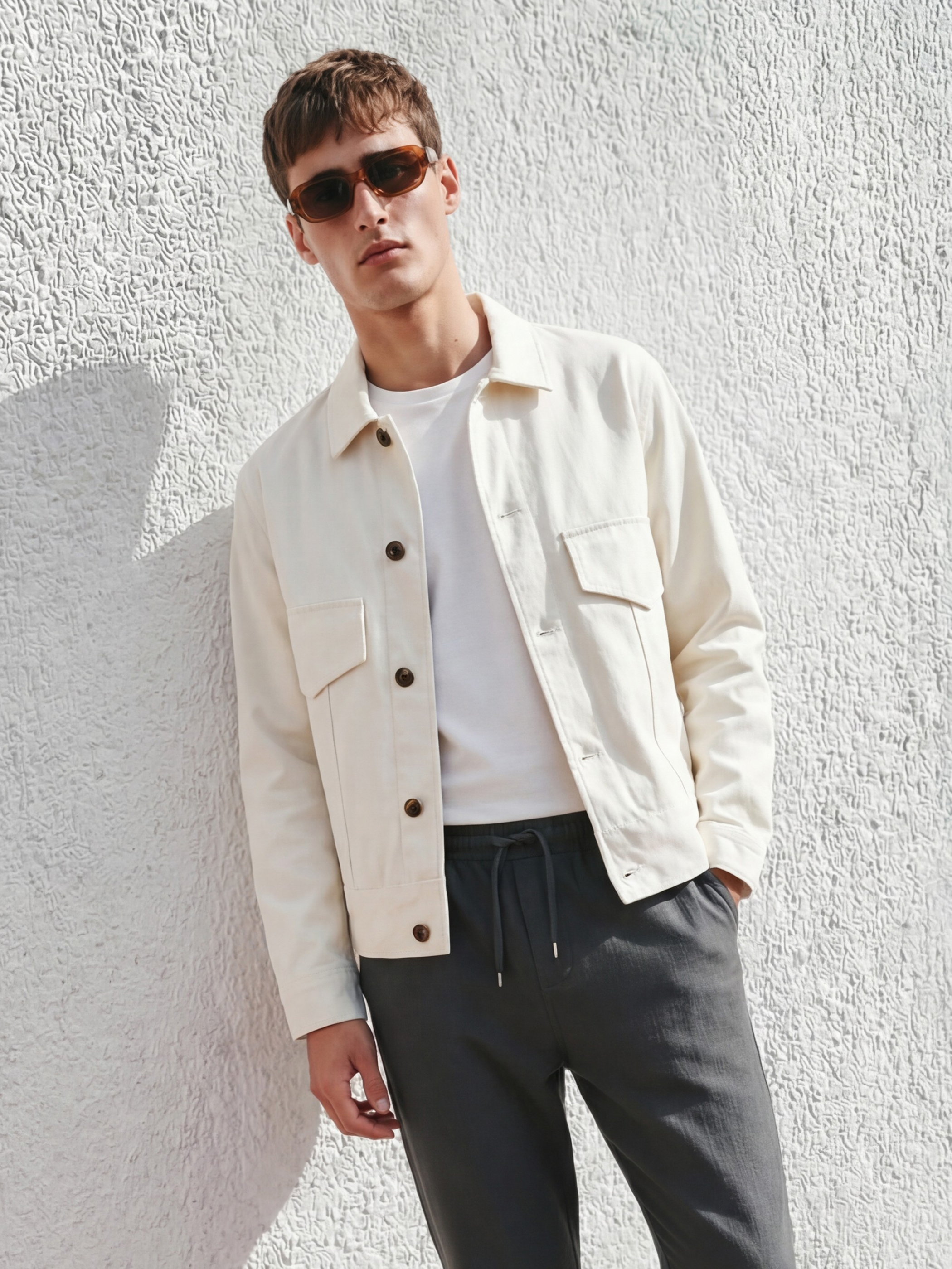 LCW Vision Loose Fit Gömlek Yaka Erkek Gabardin Ceket