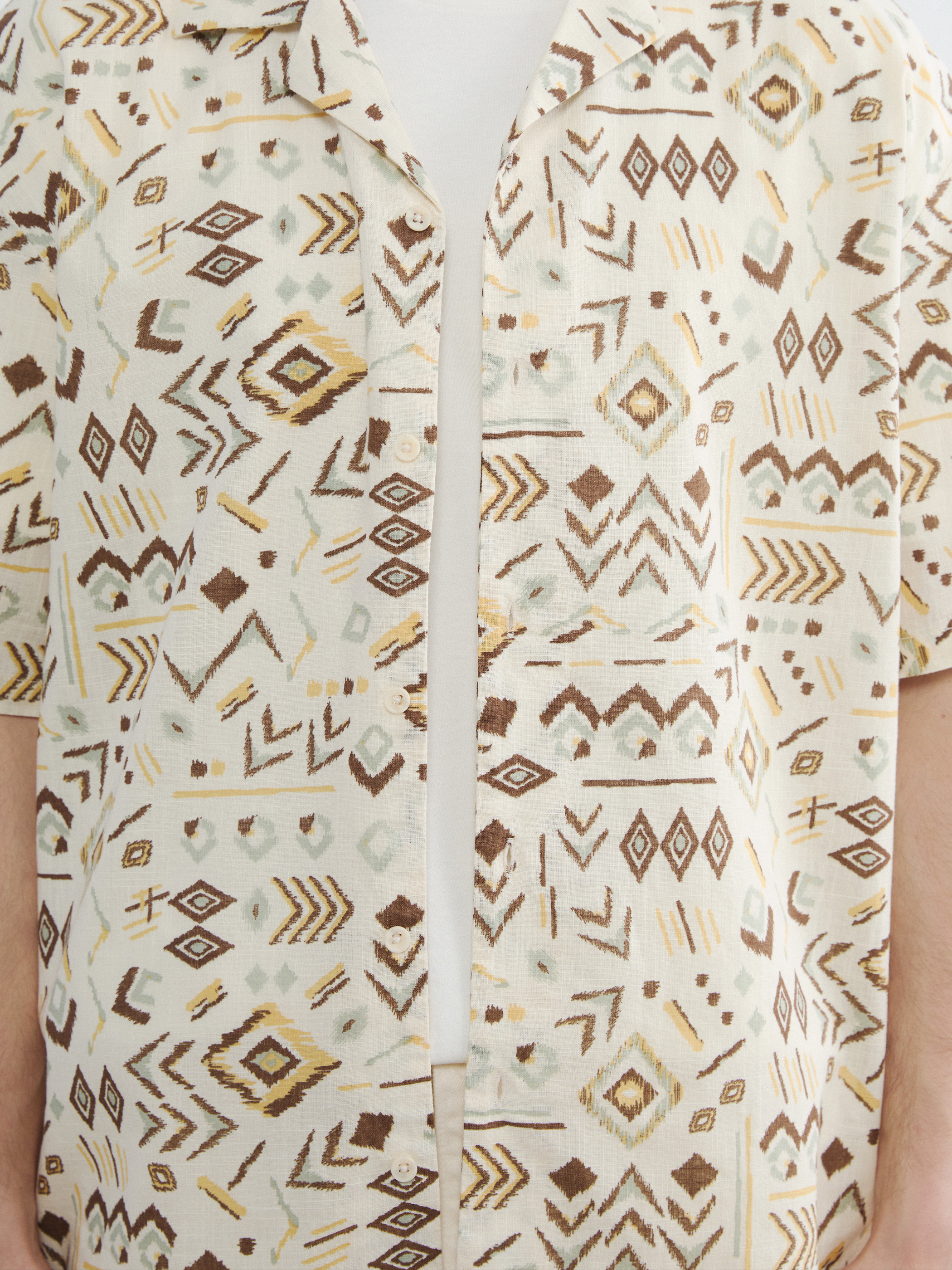 XSIDE Loose Fit Desenli Poplin Erkek Gömlek görsel 3