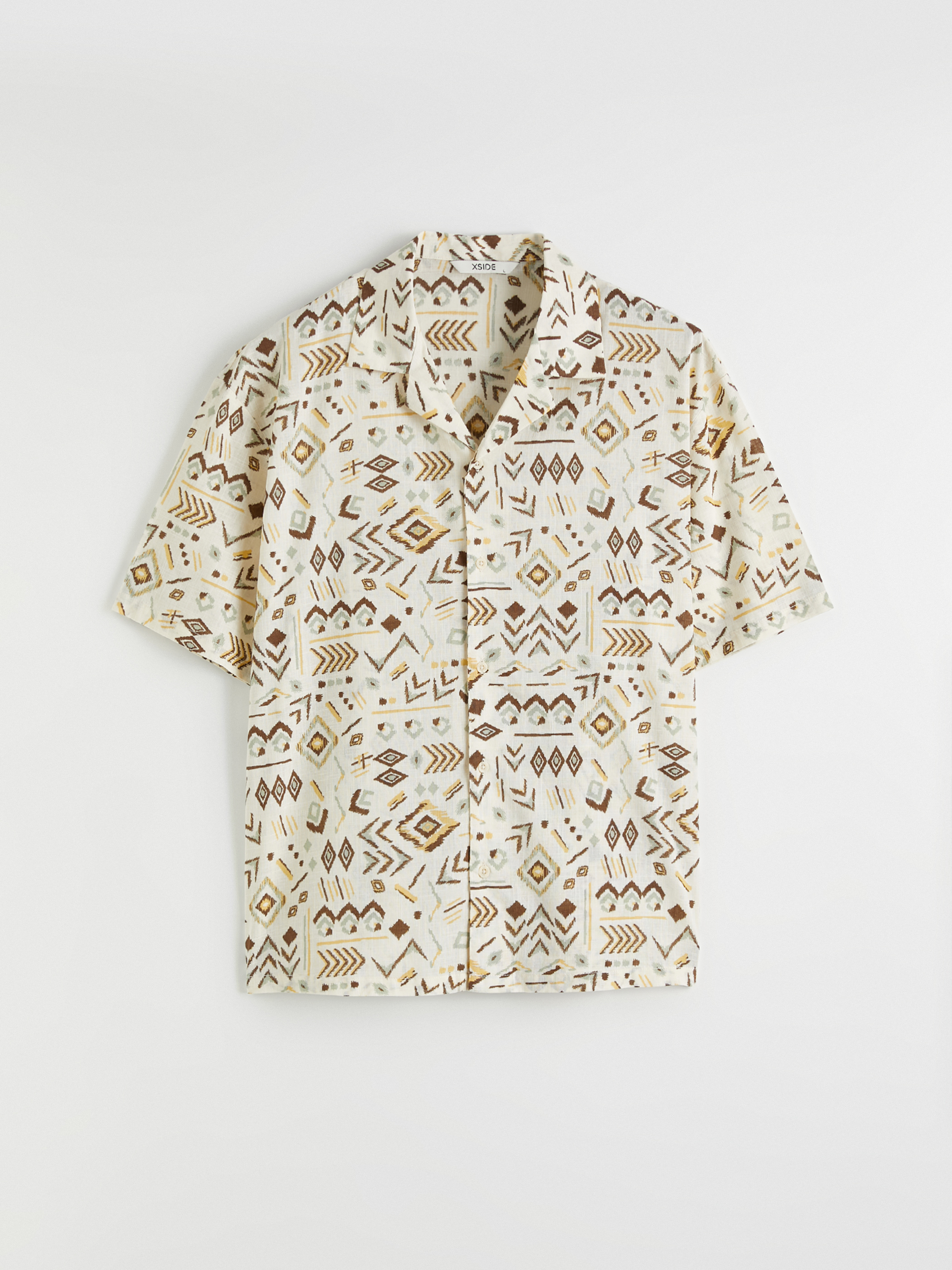 XSIDE Loose Fit Desenli Poplin Erkek Gömlek görsel 5