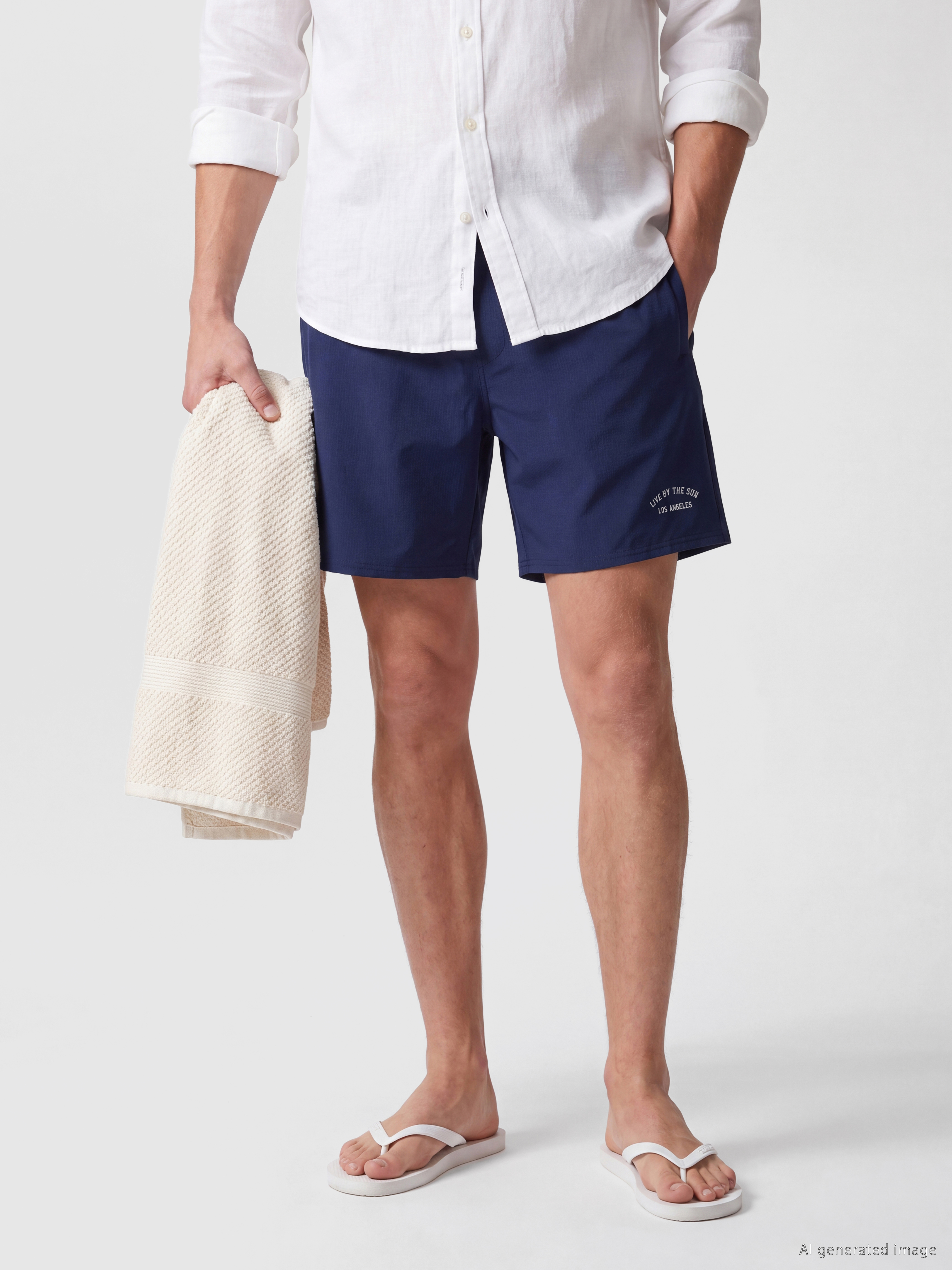 LCW SWIMWEAR Kısa Boy Los Angeles Baskılı Erkek Deniz Şortu