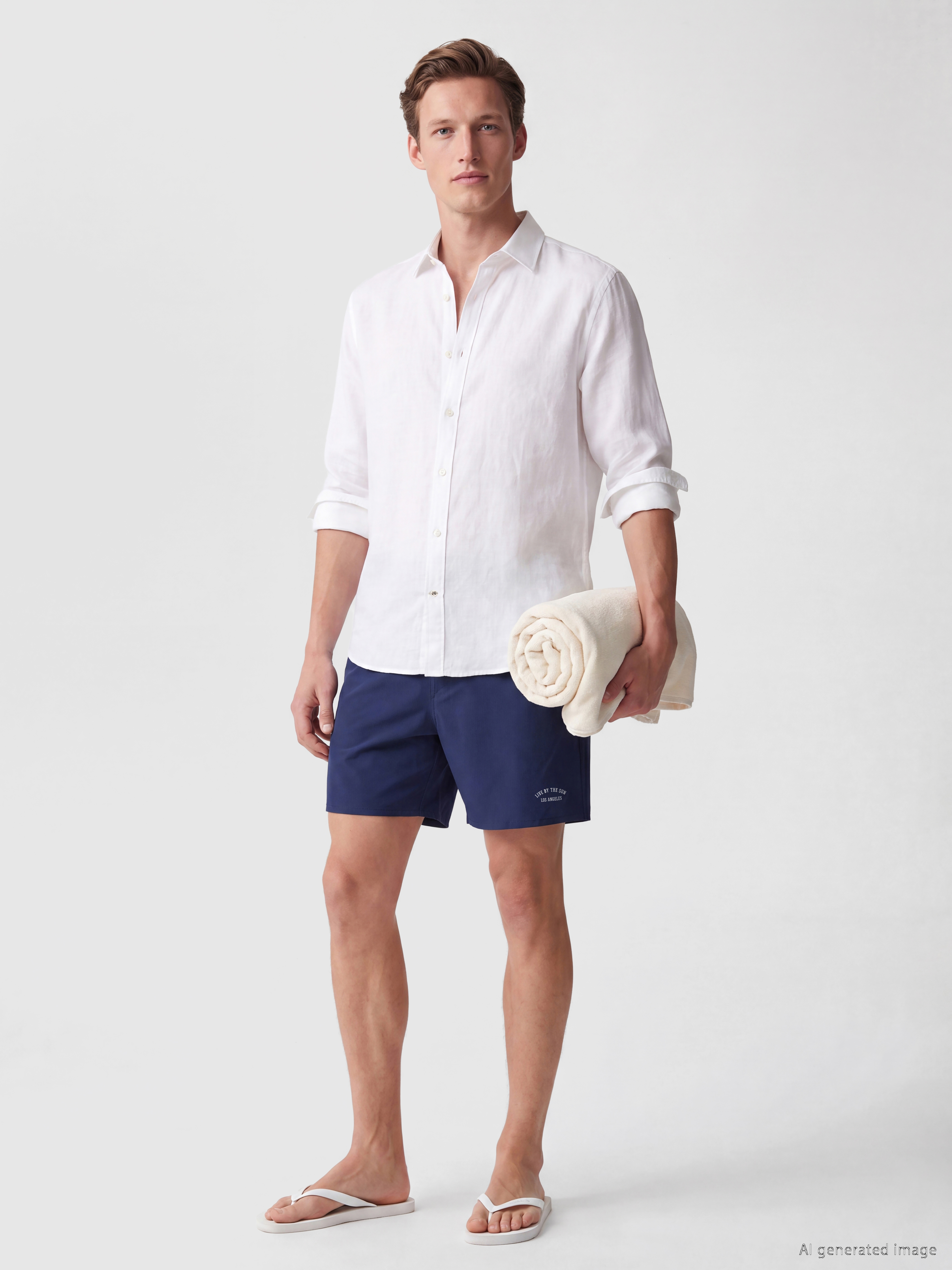 LCW SWIMWEAR Kısa Boy Los Angeles Baskılı Erkek Deniz Şortu görsel 2