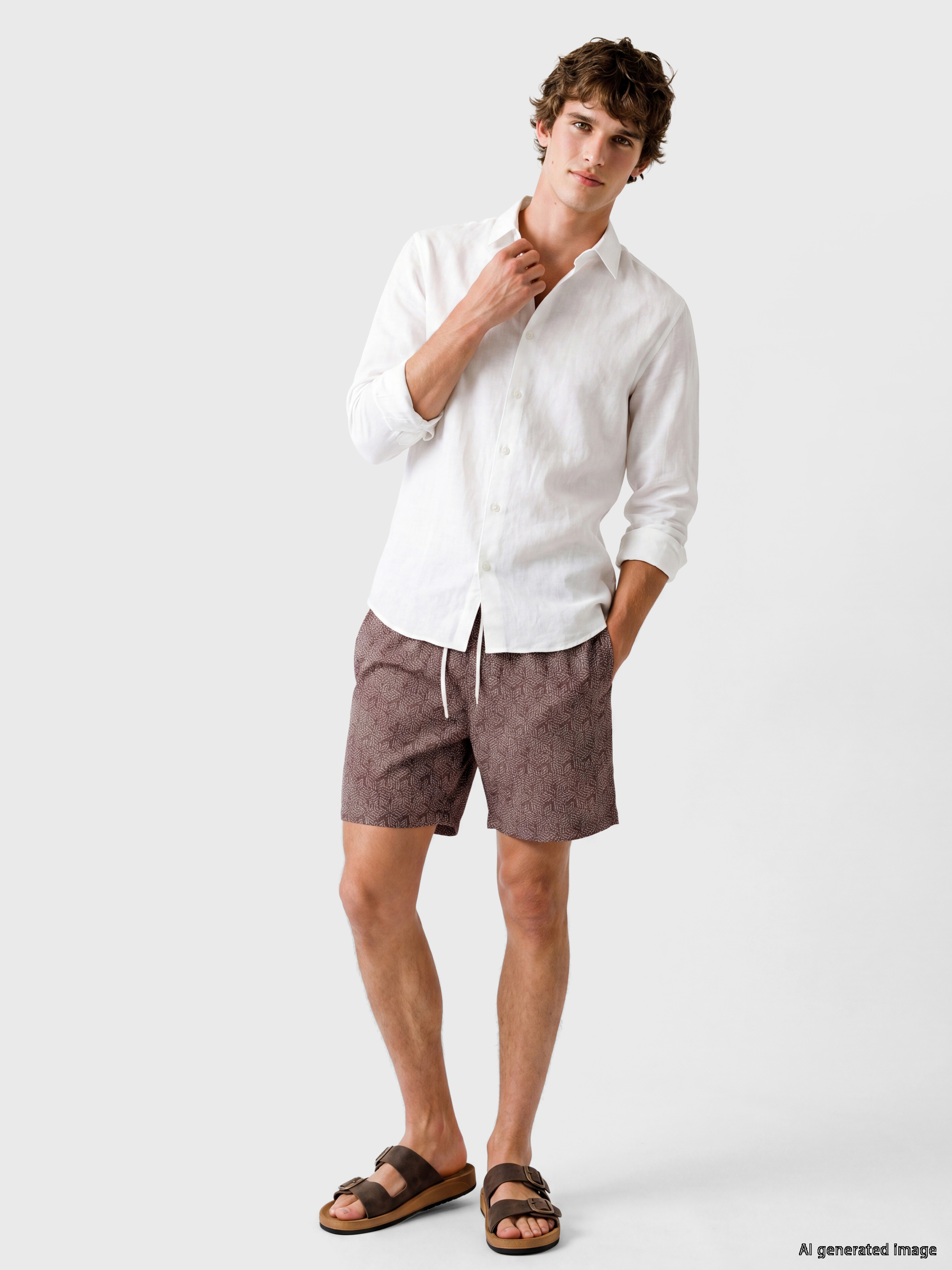 LCW SWIMWEAR Kısa Boy Desenli Erkek Deniz Şortu görsel 2
