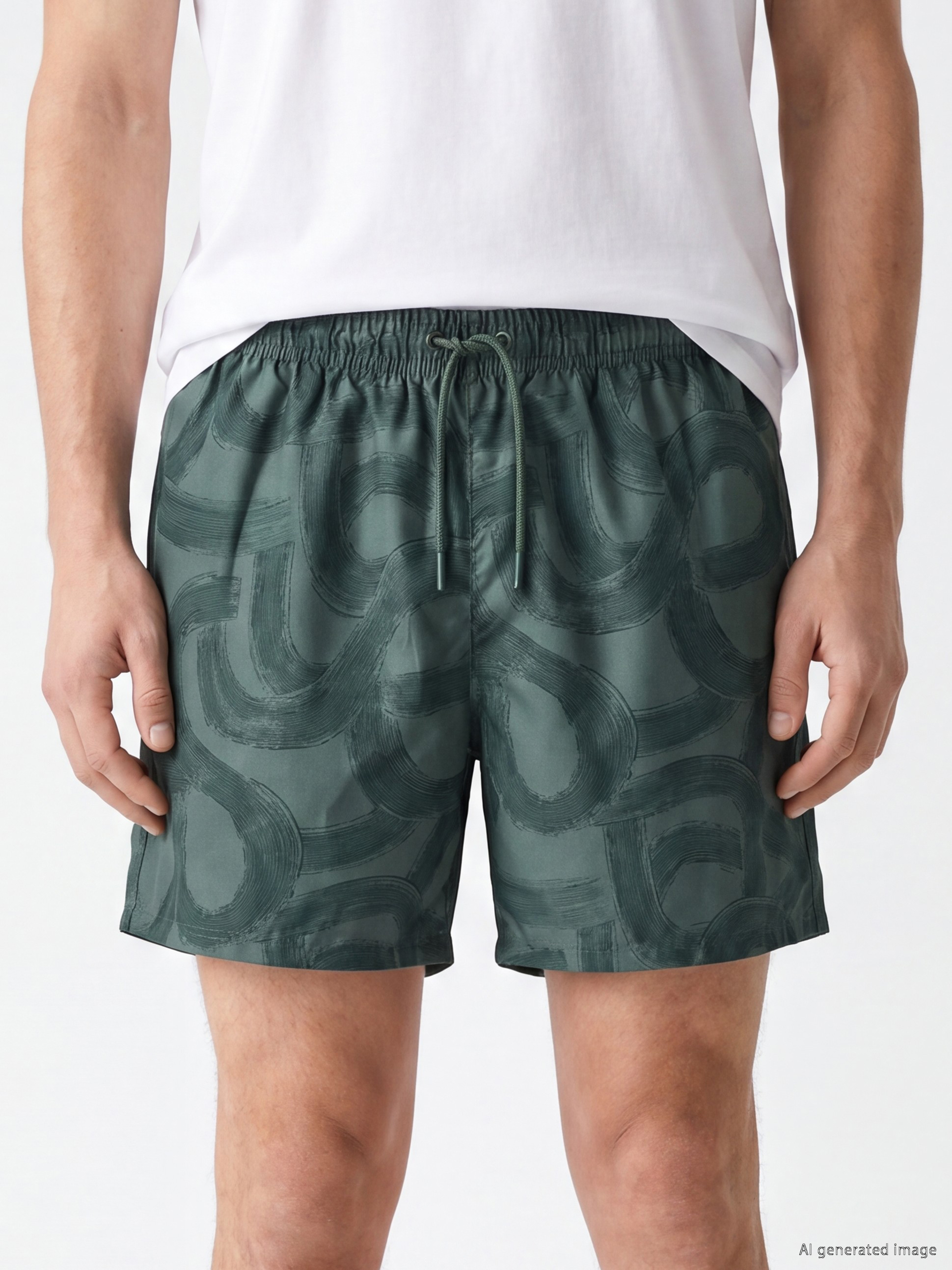 LCW SWIMWEAR Kısa Boy Desenli Erkek Deniz Şortu görsel 3