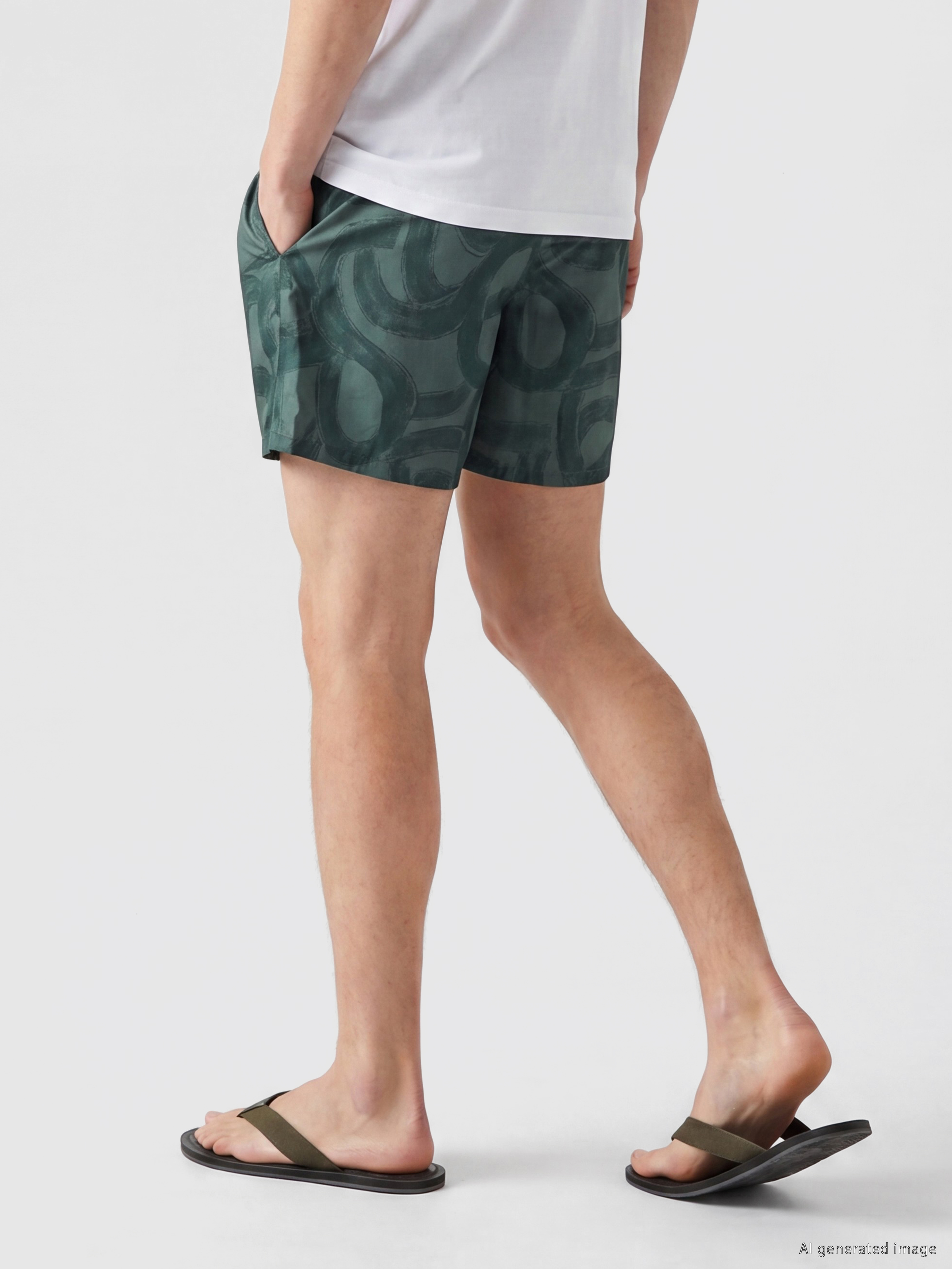 LCW SWIMWEAR Kısa Boy Desenli Erkek Deniz Şortu görsel 4