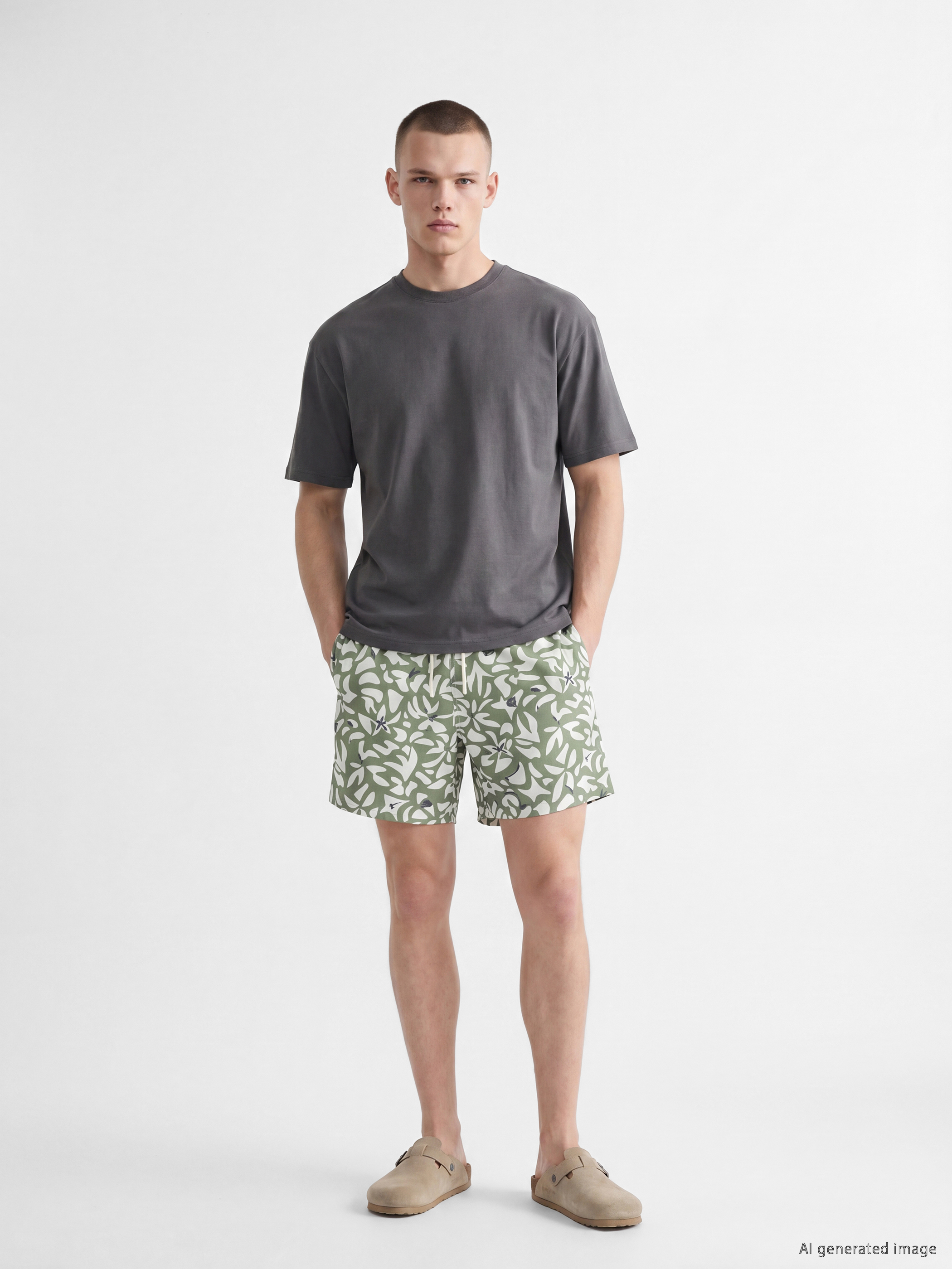 LCW SWIMWEAR Kısa Boy Desenli Erkek Deniz Şortu