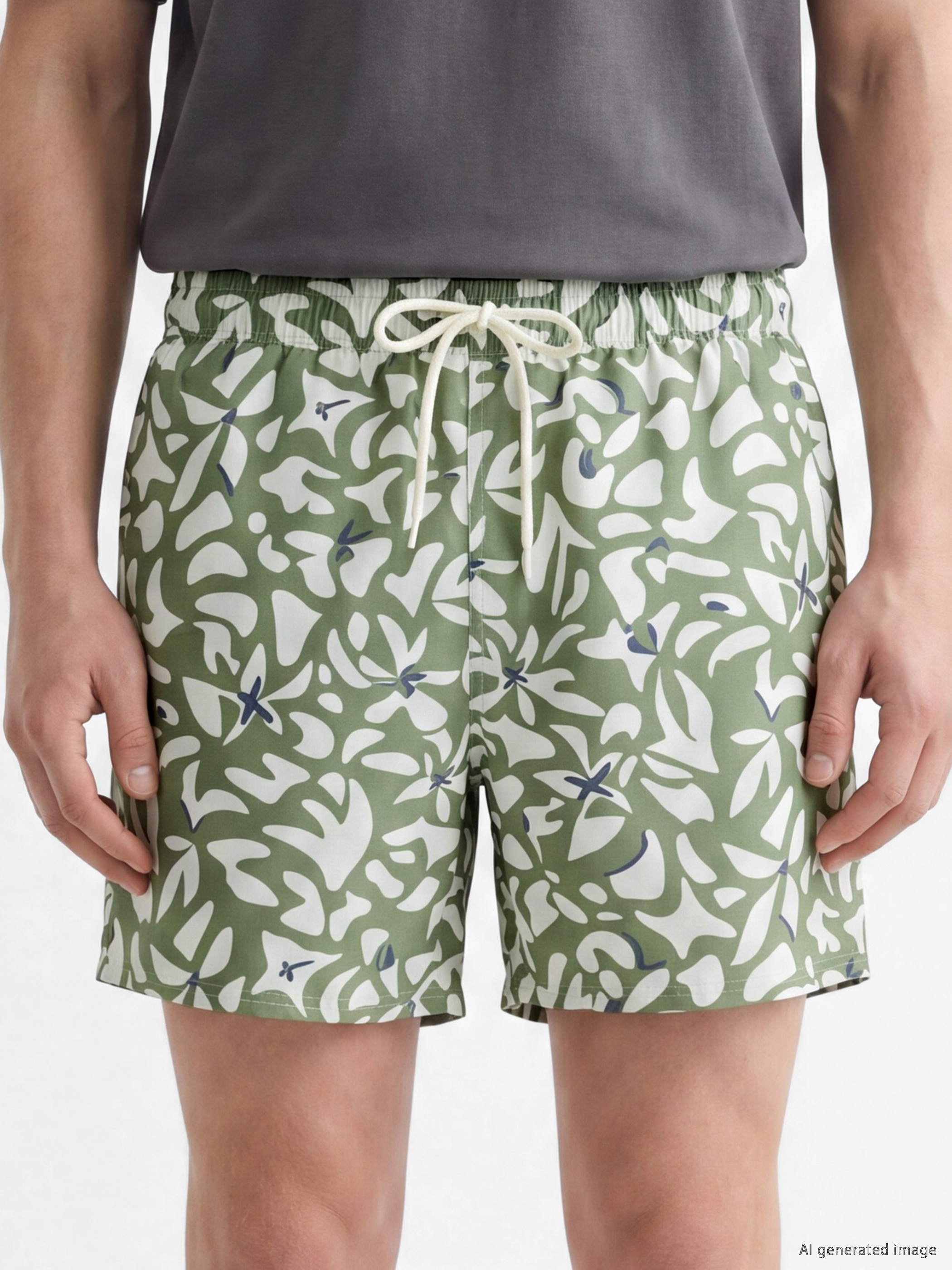 LCW SWIMWEAR Kısa Boy Desenli Erkek Deniz Şortu görsel 3