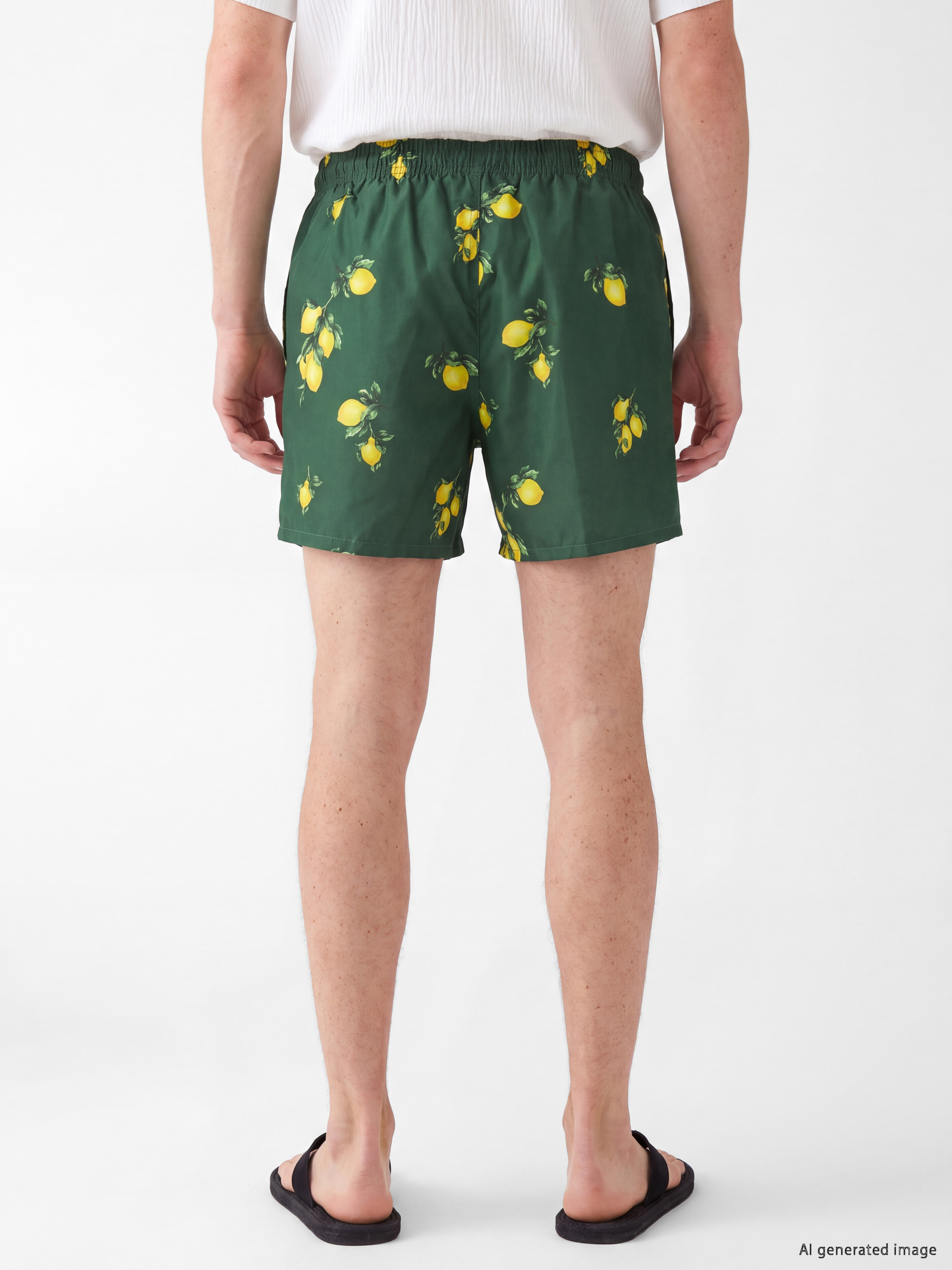 LCW SWIMWEAR Kısa Limon Desenli Erkek Deniz Şortu görsel 4