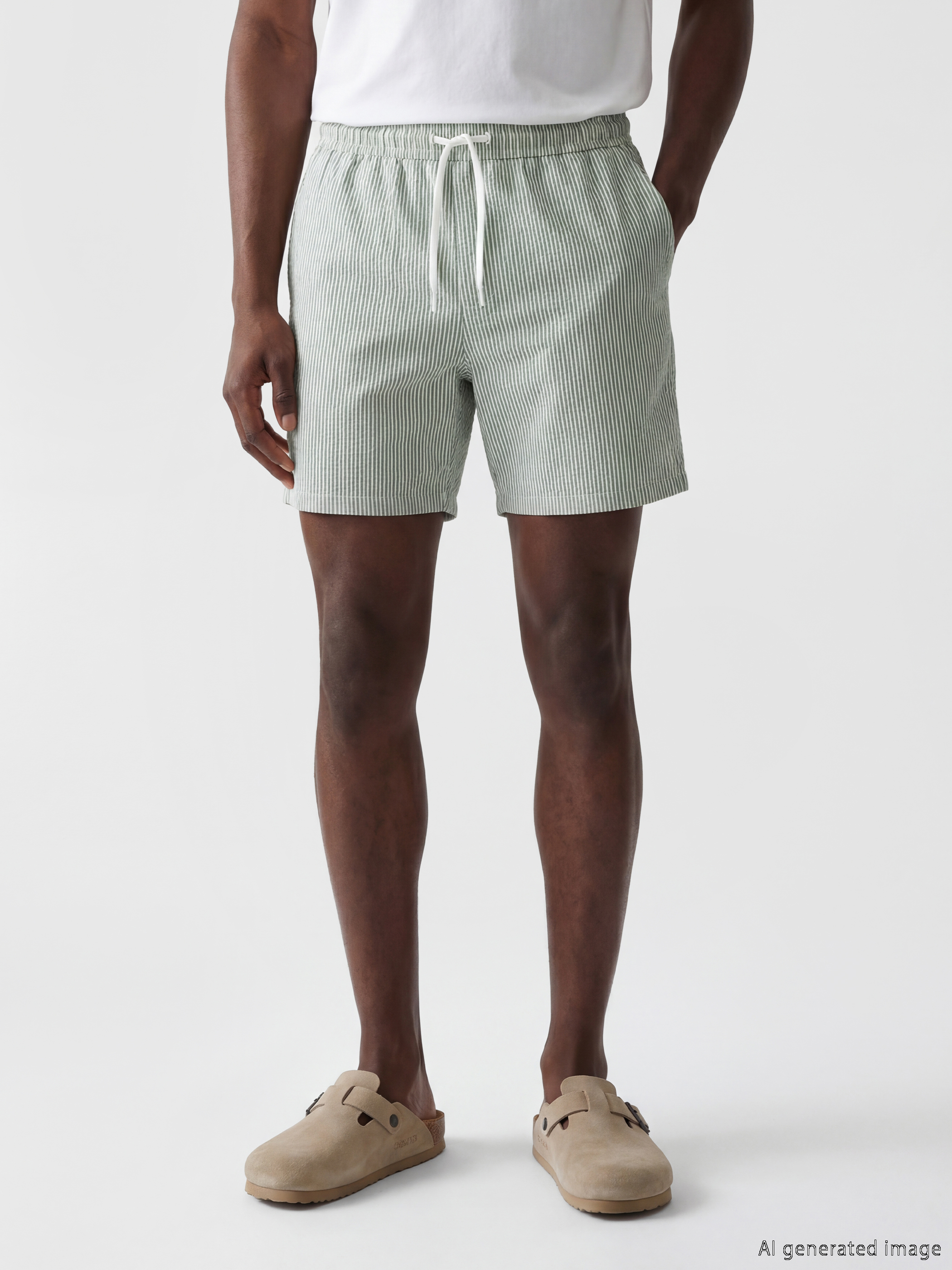 LCW SWIMWEAR Kısa Boy Çizgili Erkek Deniz Şortu görsel 2