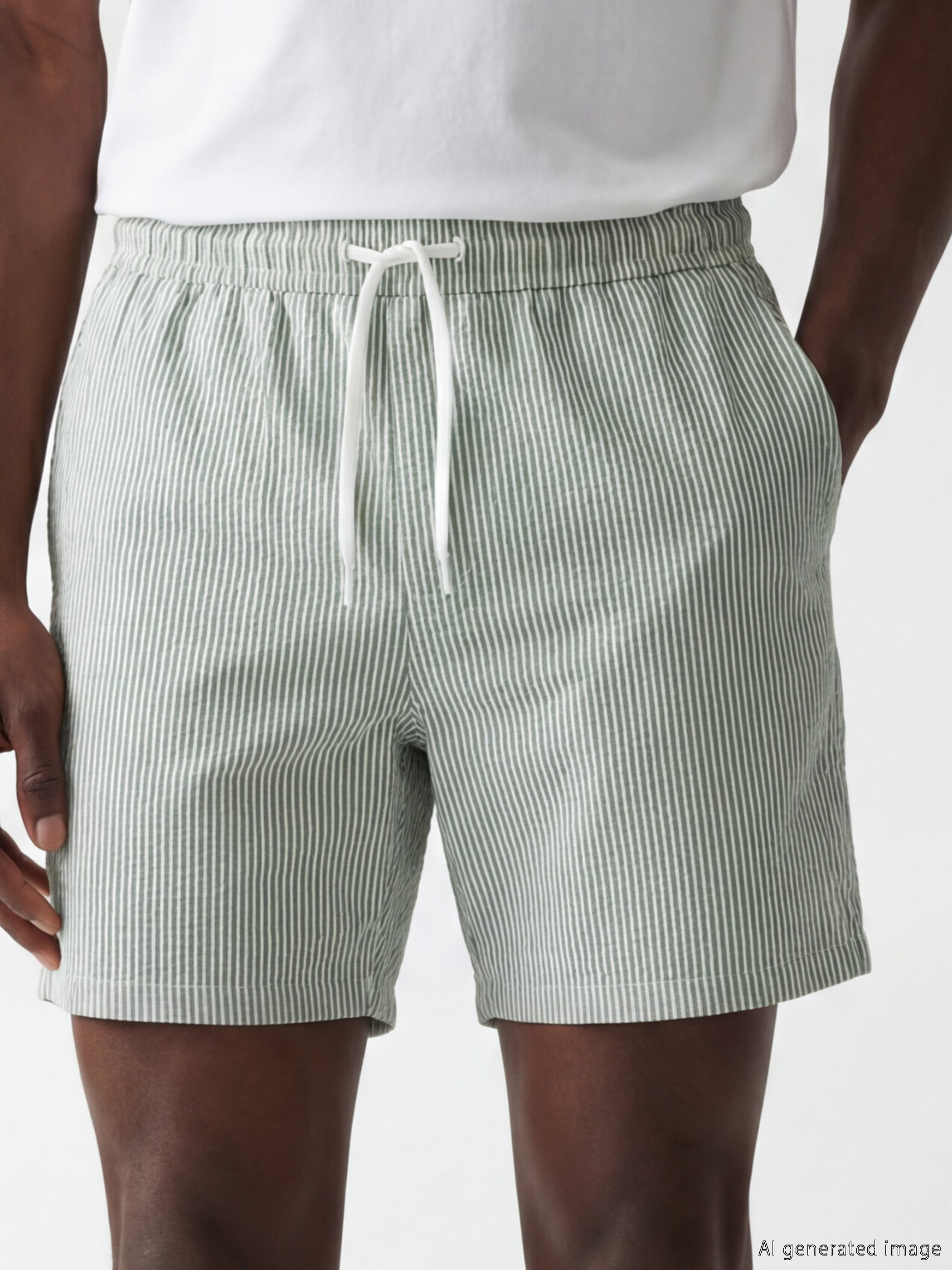 LCW SWIMWEAR Kısa Boy Çizgili Erkek Deniz Şortu görsel 3