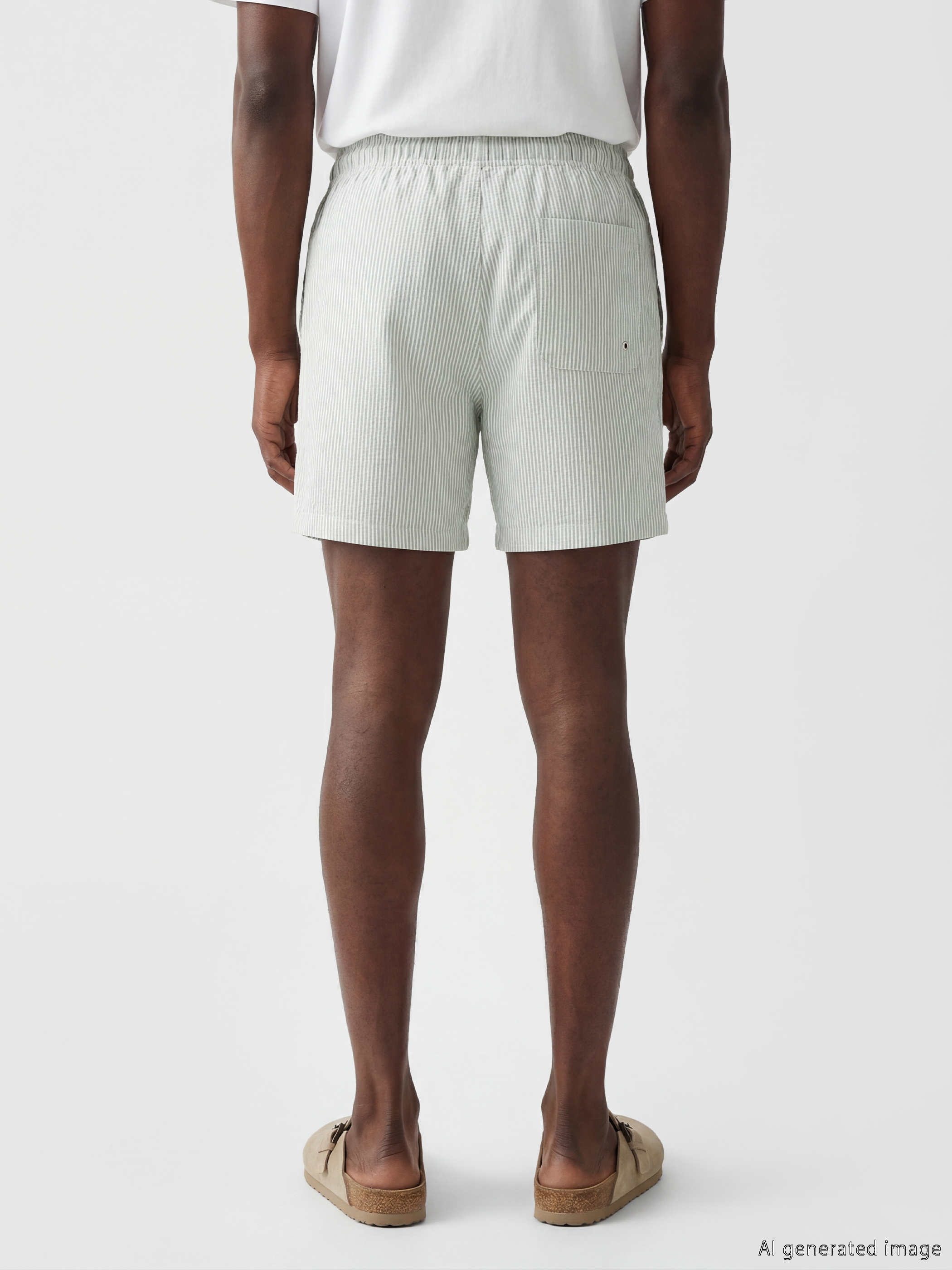 LCW SWIMWEAR Kısa Boy Çizgili Erkek Deniz Şortu görsel 4