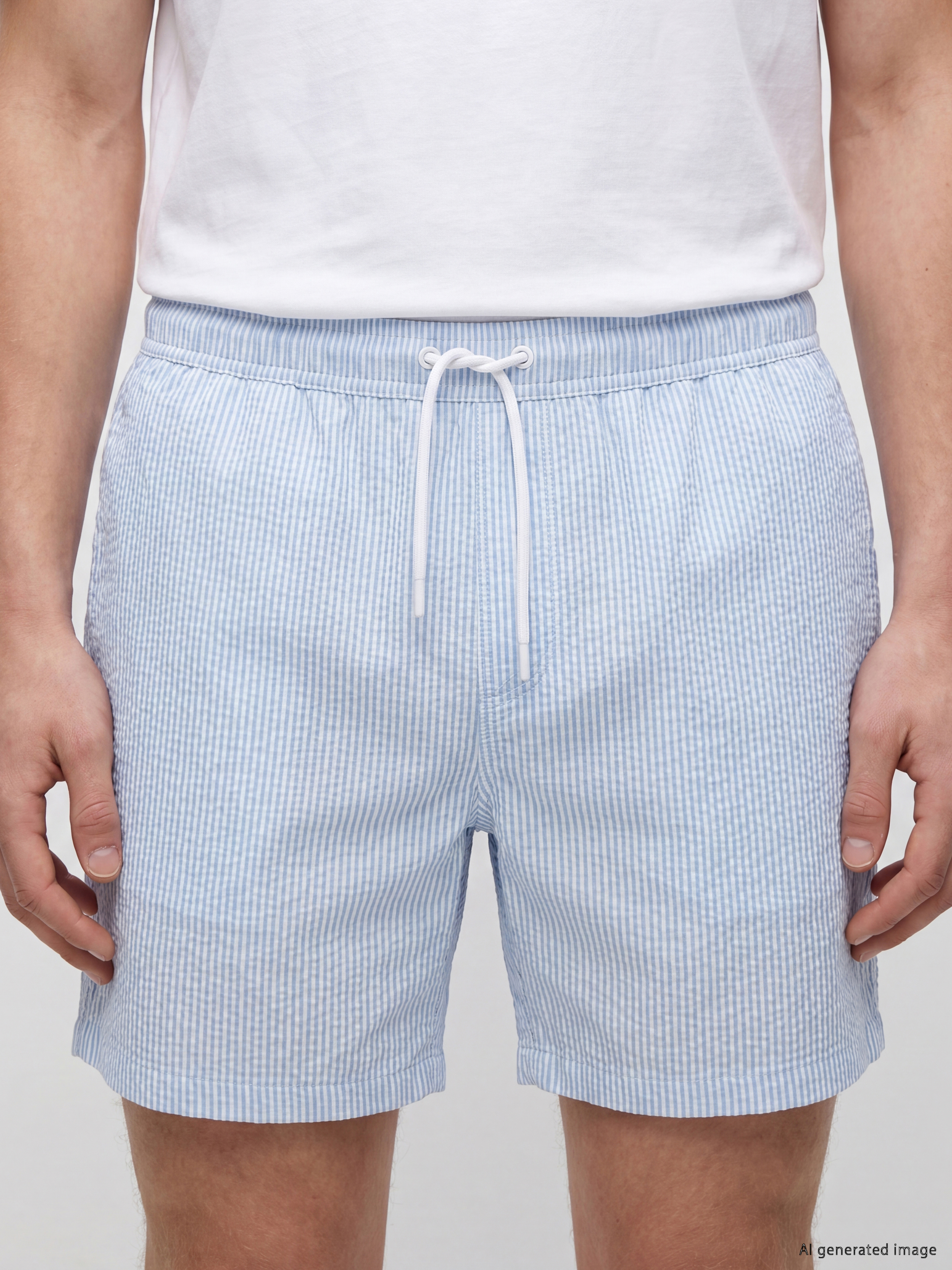 LCW SWIMWEAR Kısa Boy Çizgili Erkek Deniz Şortu görsel 3