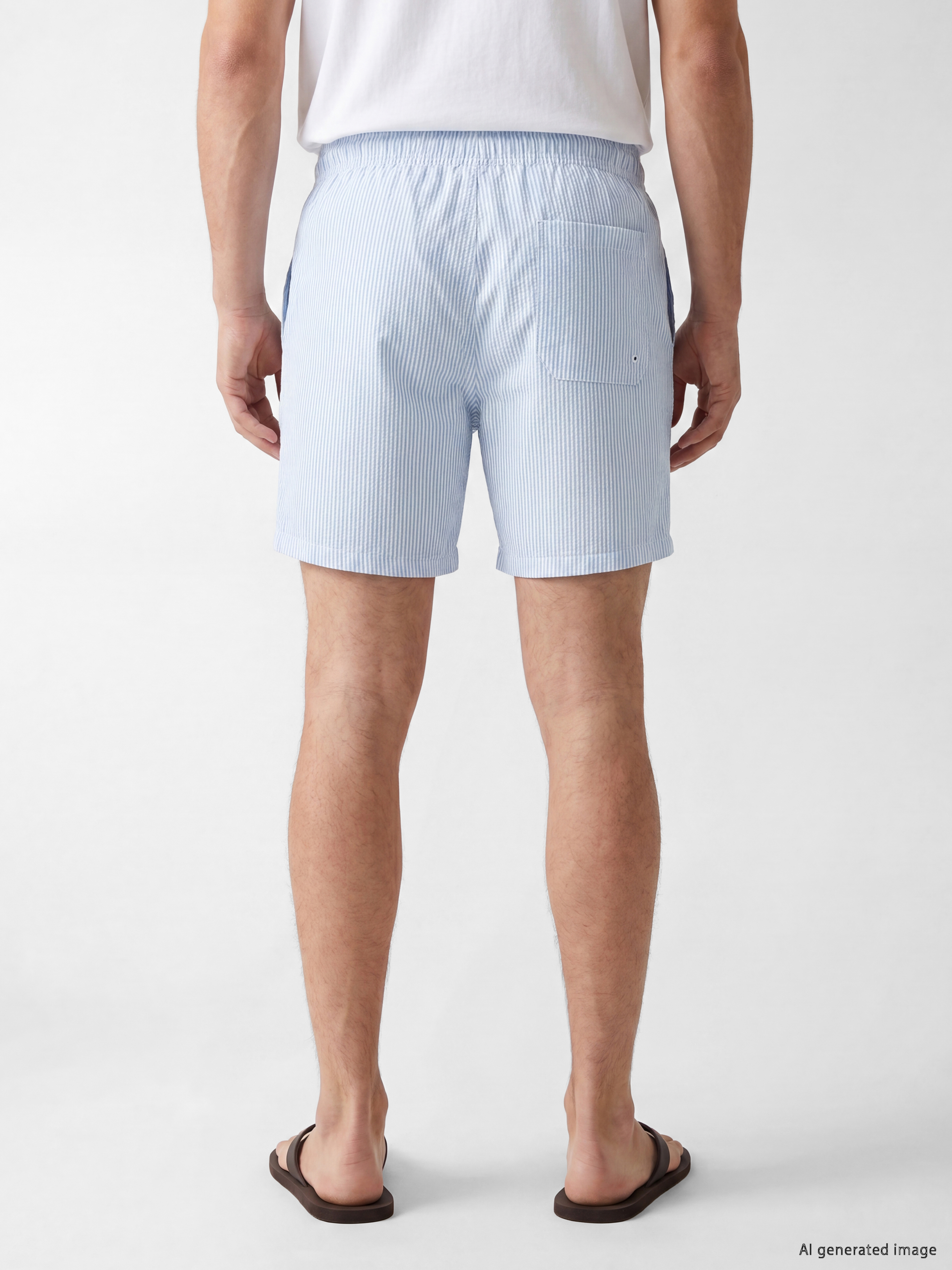 LCW SWIMWEAR Kısa Boy Çizgili Erkek Deniz Şortu görsel 4