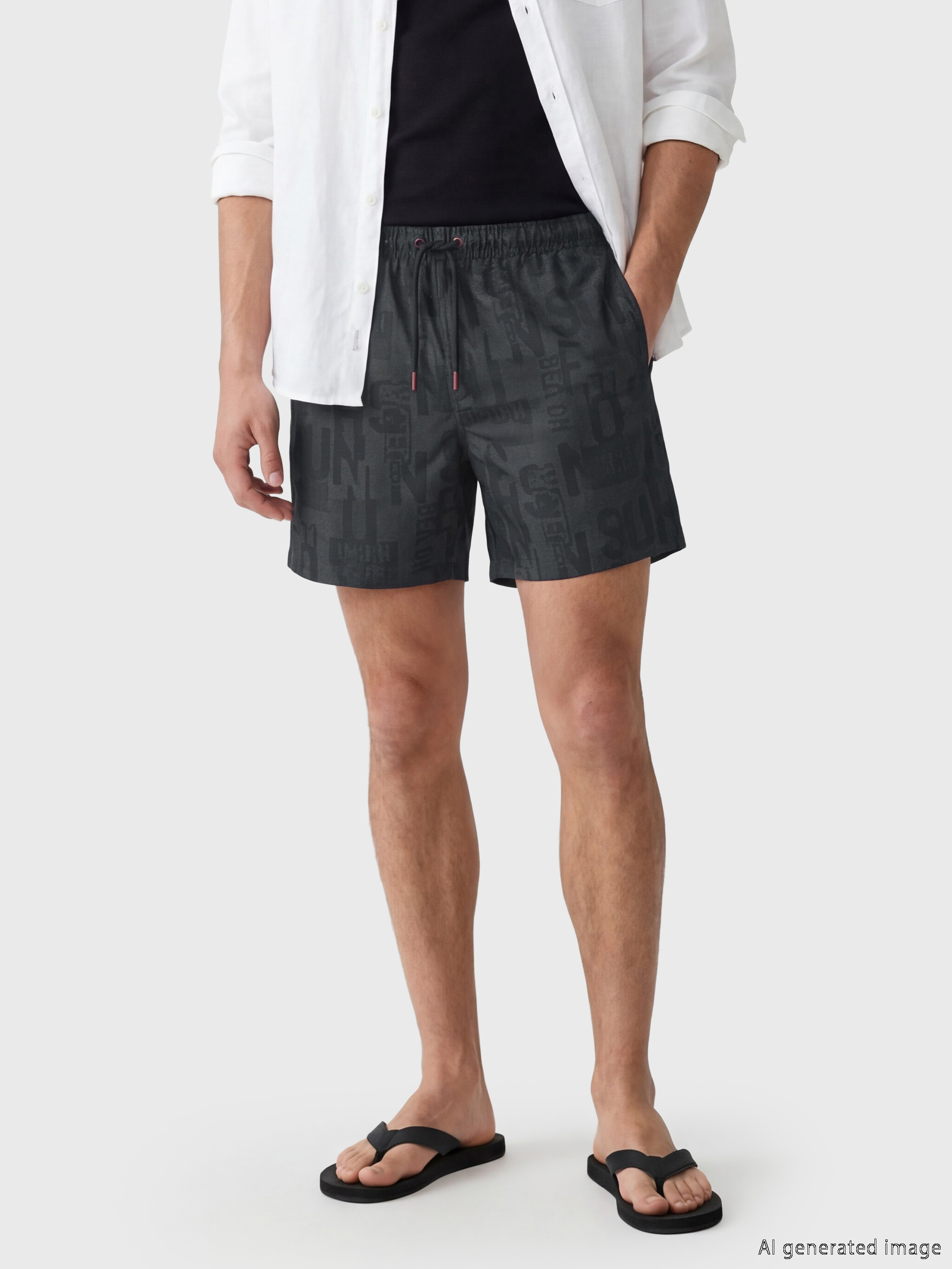 LCW SWIMWEAR Kısa Boy Baskılı Erkek Deniz Şortu görsel 2