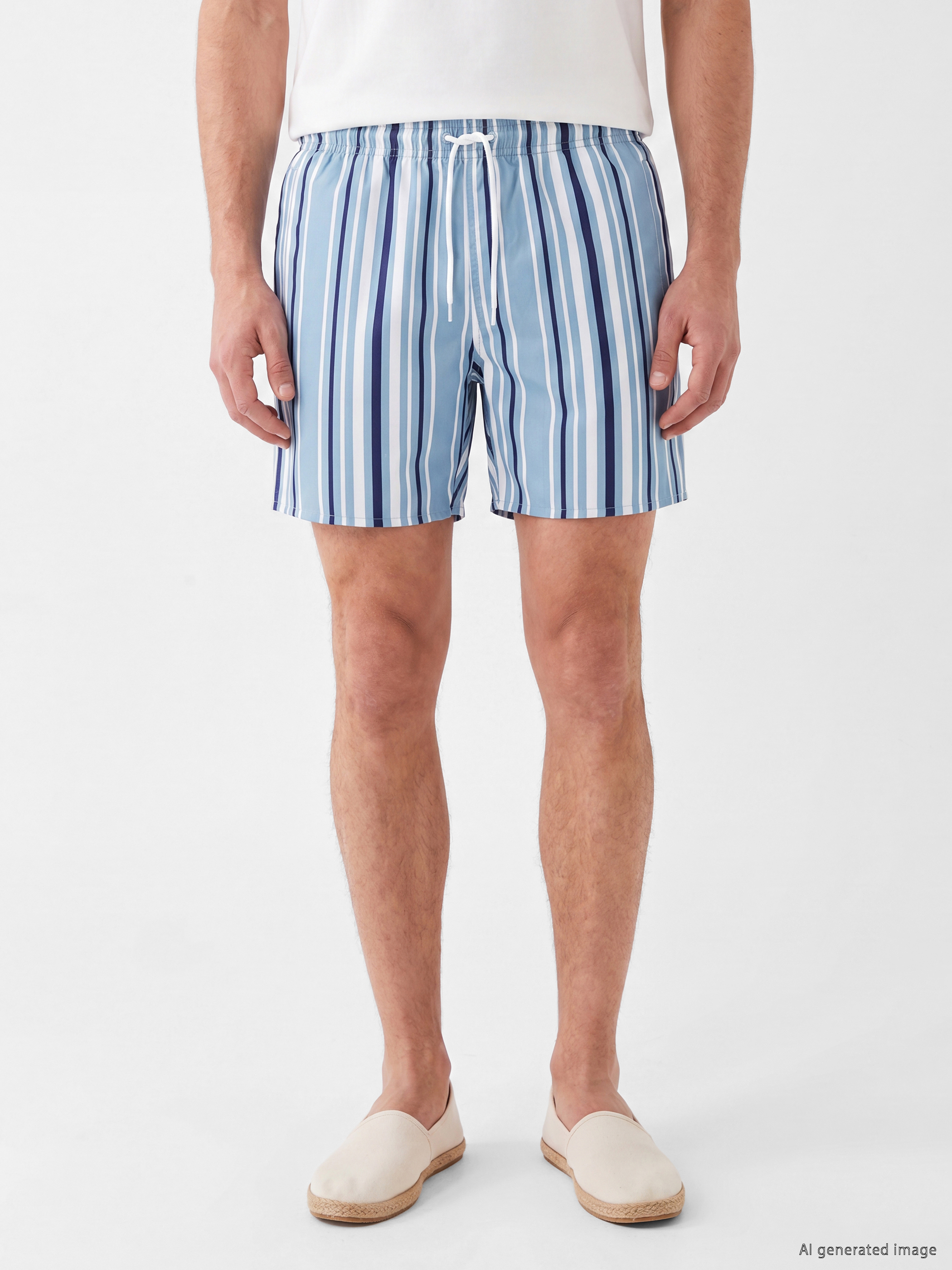 LCW SWIMWEAR Kısa Boy Çizgili Erkek Deniz Şortu görsel 3
