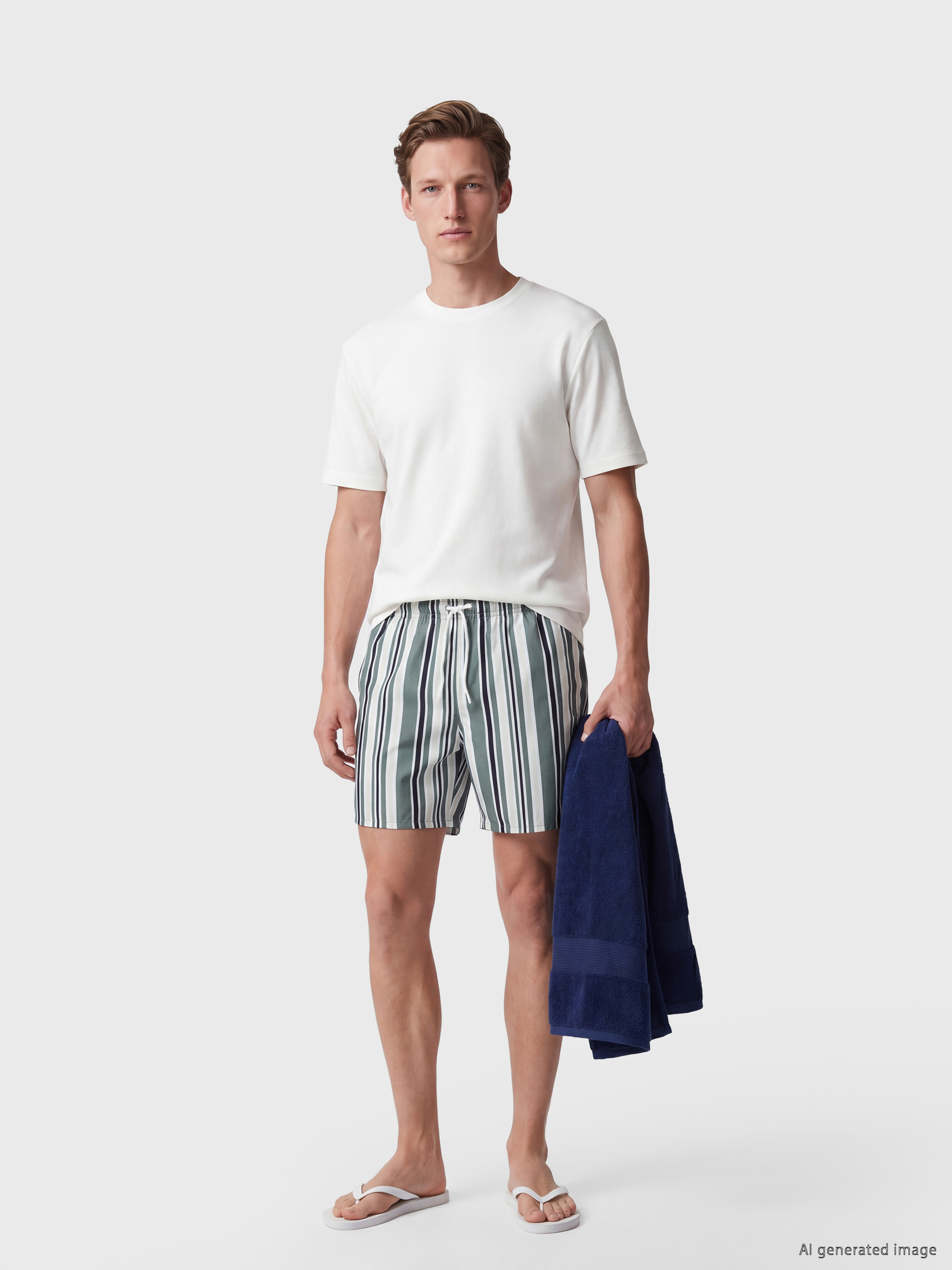 LCW SWIMWEAR Kısa Boy Çizgili Erkek Deniz Şortu