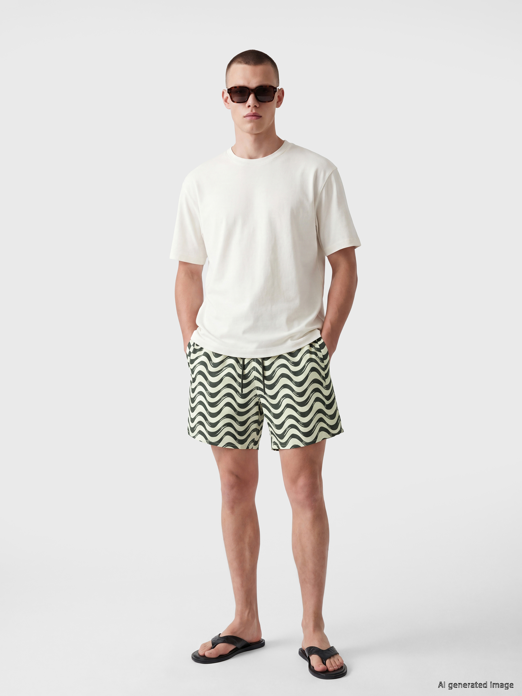 LCW SWIMWEAR Kısa Boy Desenli Erkek Deniz Şortu