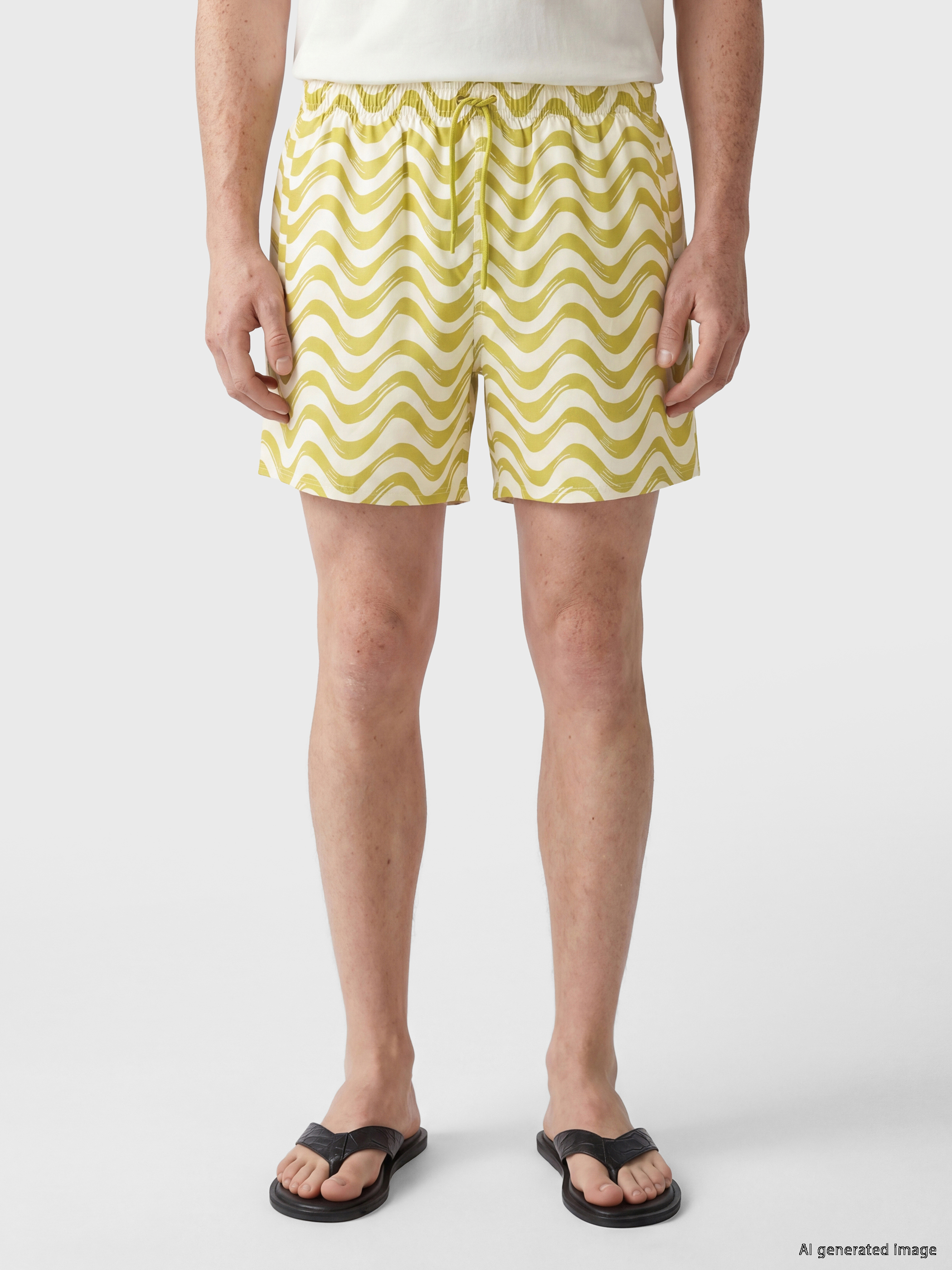 LCW SWIMWEAR Kısa Boy Dalgalı Desenli Erkek Deniz Şortu görsel 2