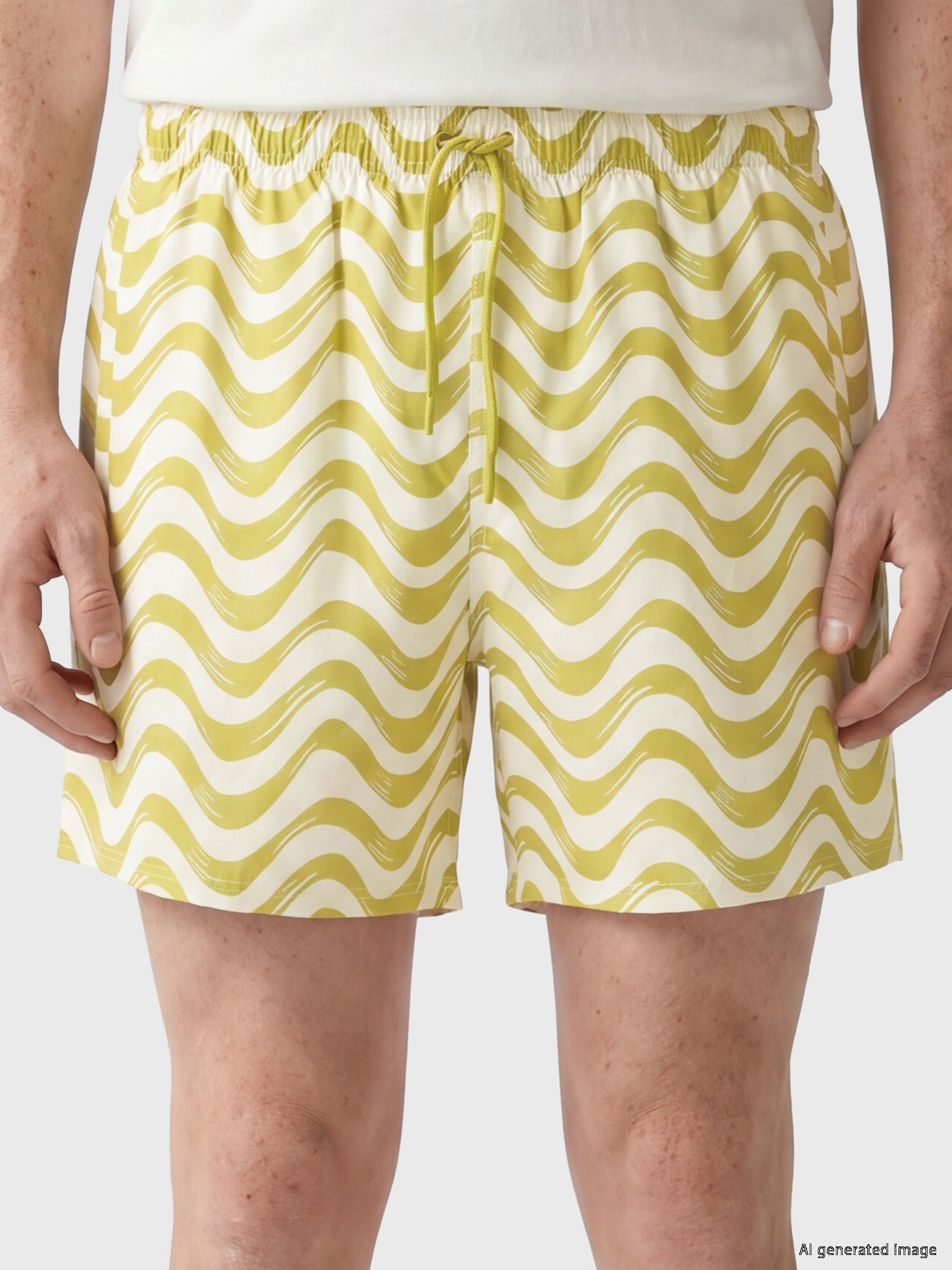 LCW SWIMWEAR Kısa Boy Dalgalı Desenli Erkek Deniz Şortu görsel 3